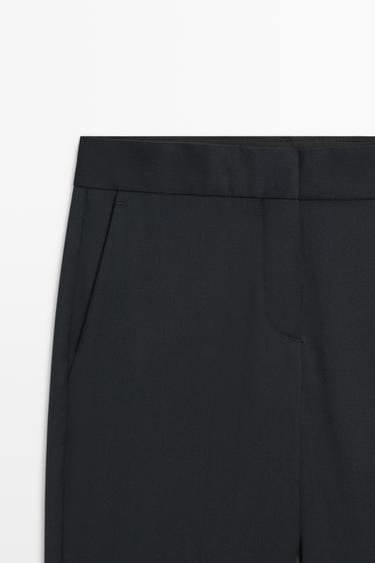100% cool wool straight fit trousers — NAVY BLUE 4