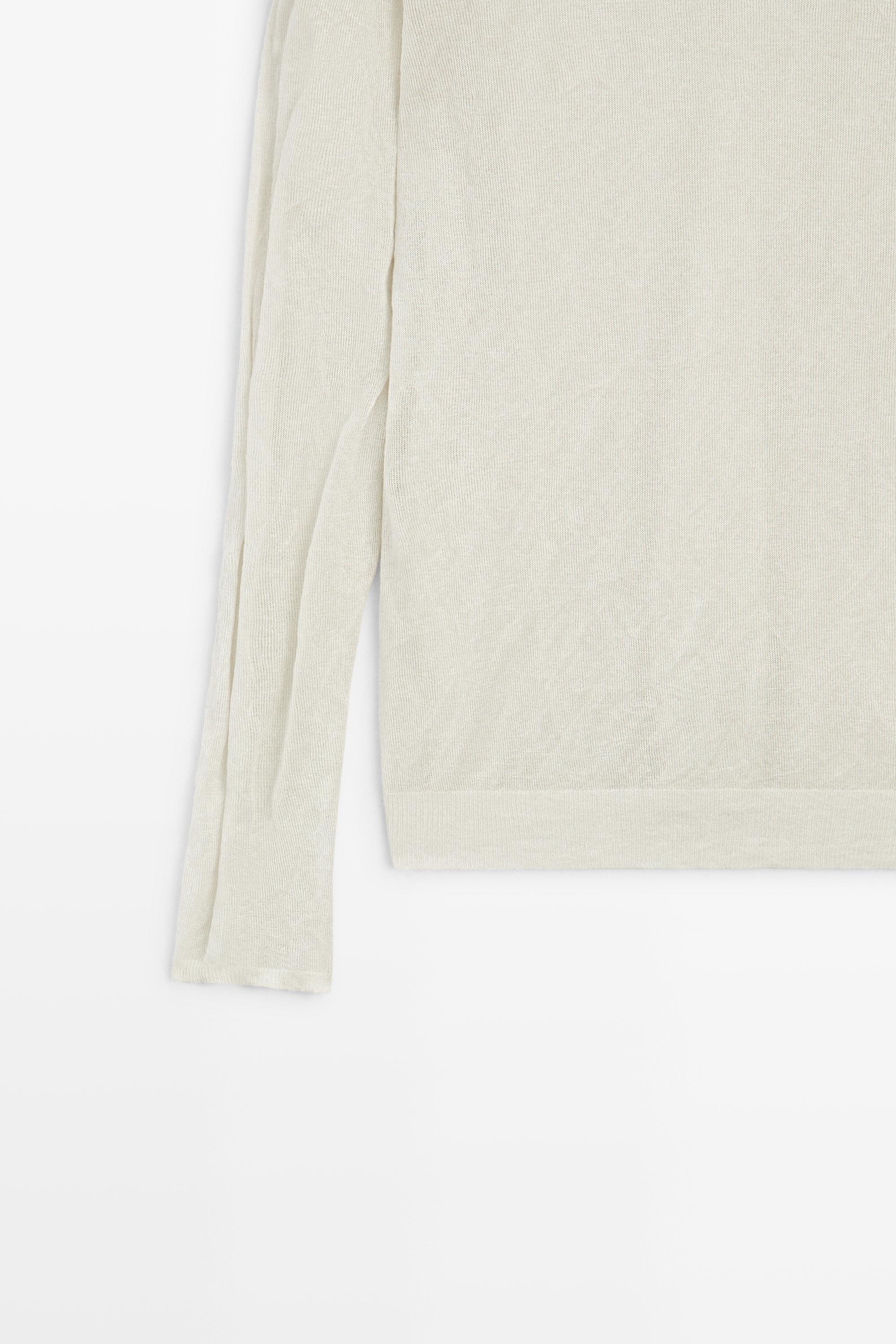 Long sleeve fine knit sweater - STUDIO — OLD SILVER