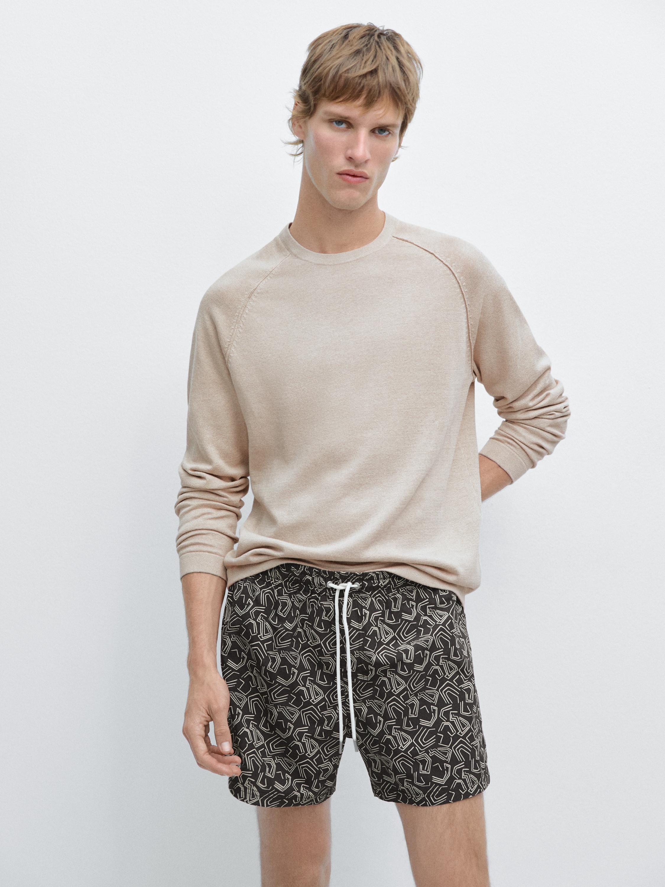 Pull à col rond en maille de lin