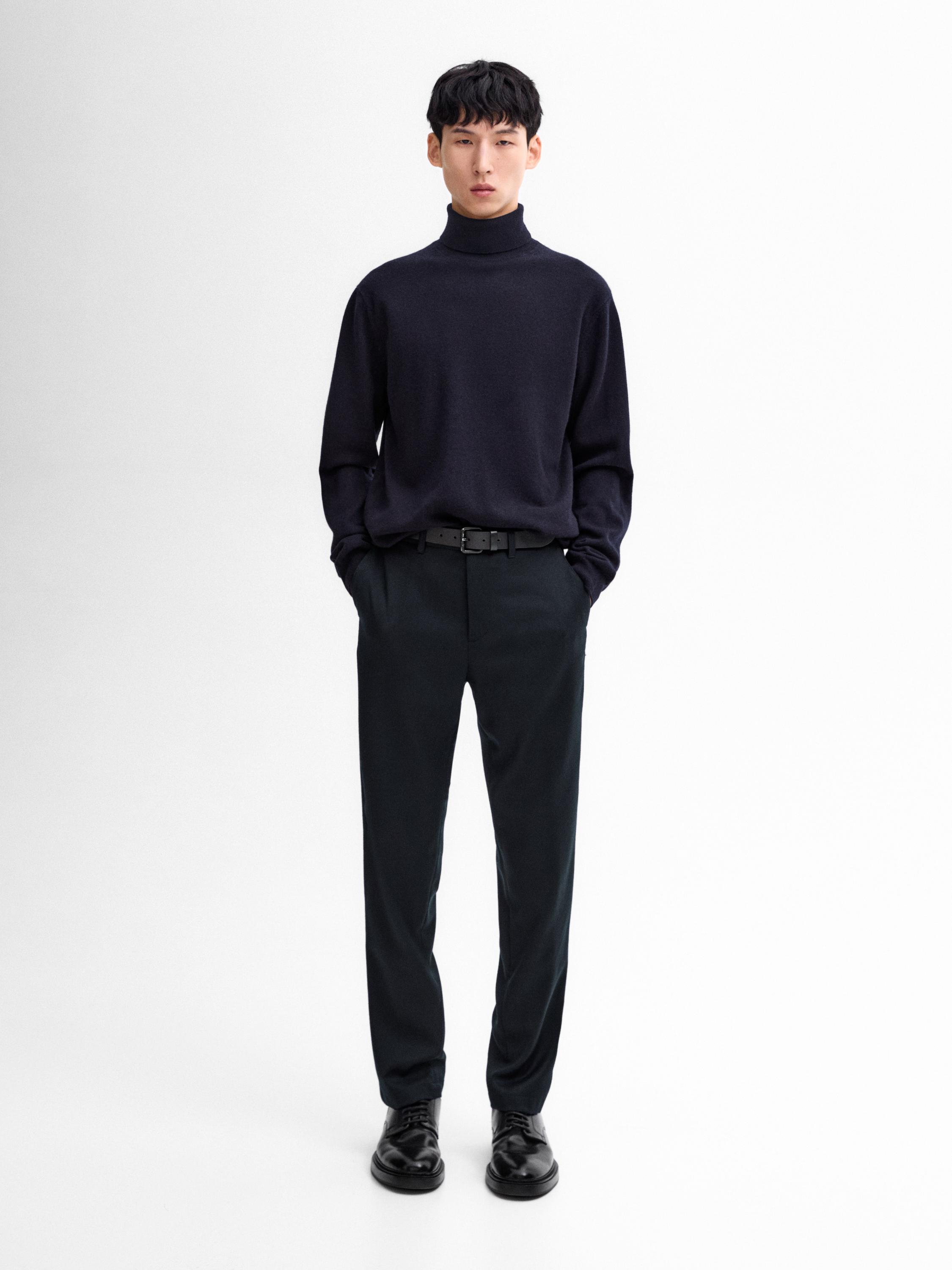 High Neck Wool Blend Sweater Granatowy Surowy Jansy Khaki high-neck-wool-blend-sweater-granatowy-surowy-jansy-khaki