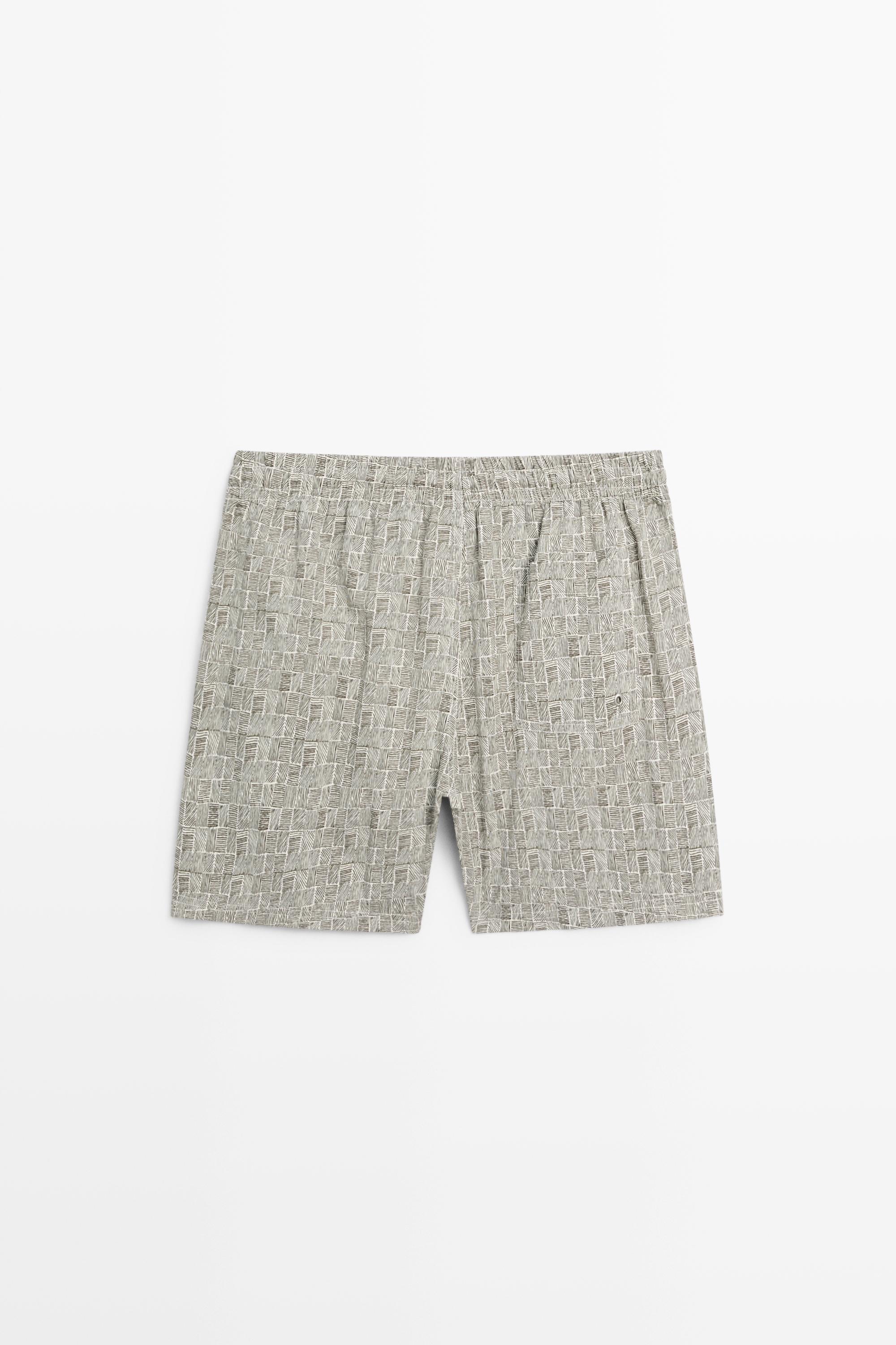 Printed swimming trunks — KHAKI