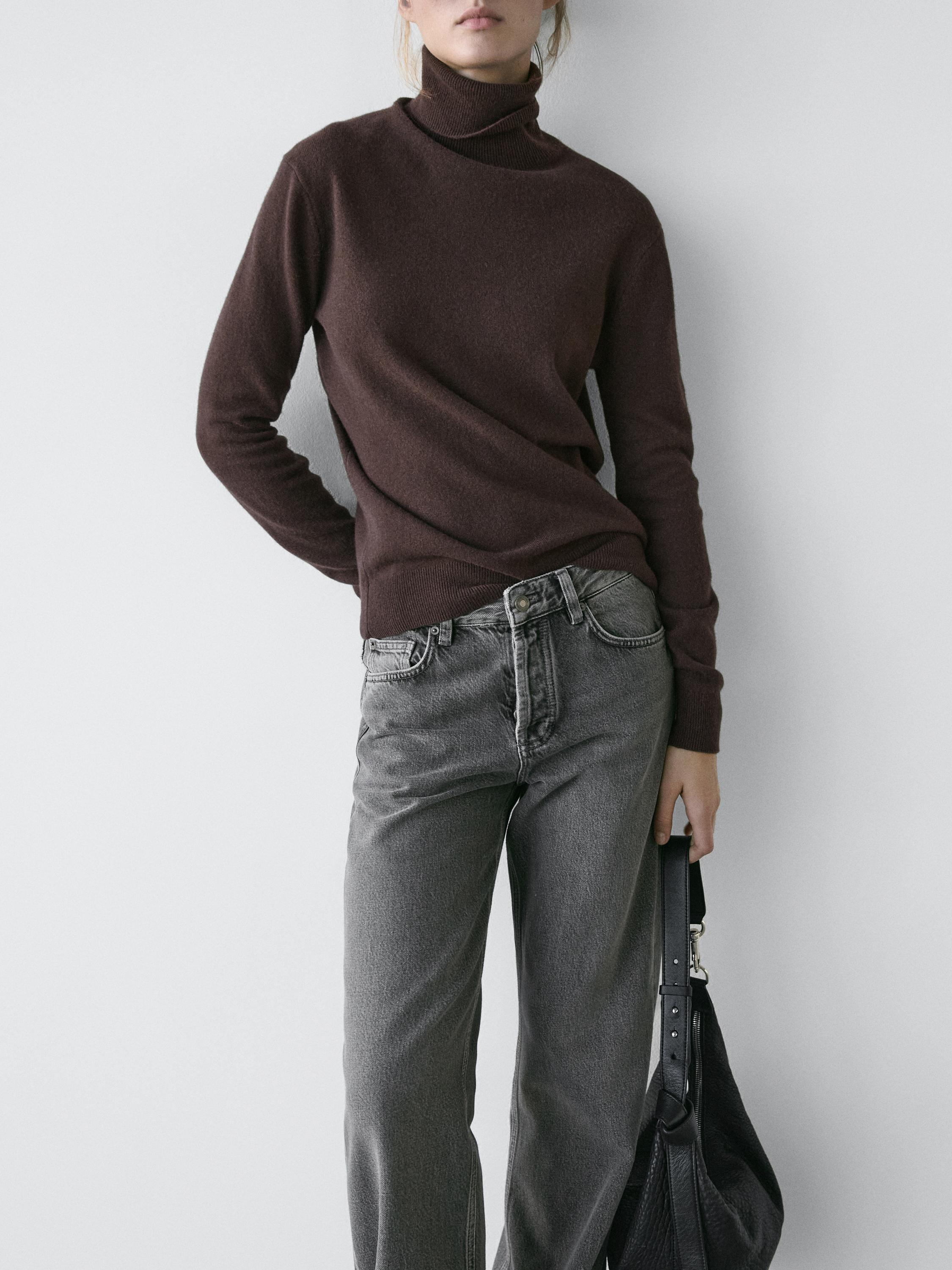 Mid-rise wide-leg jeans — CHARCOAL