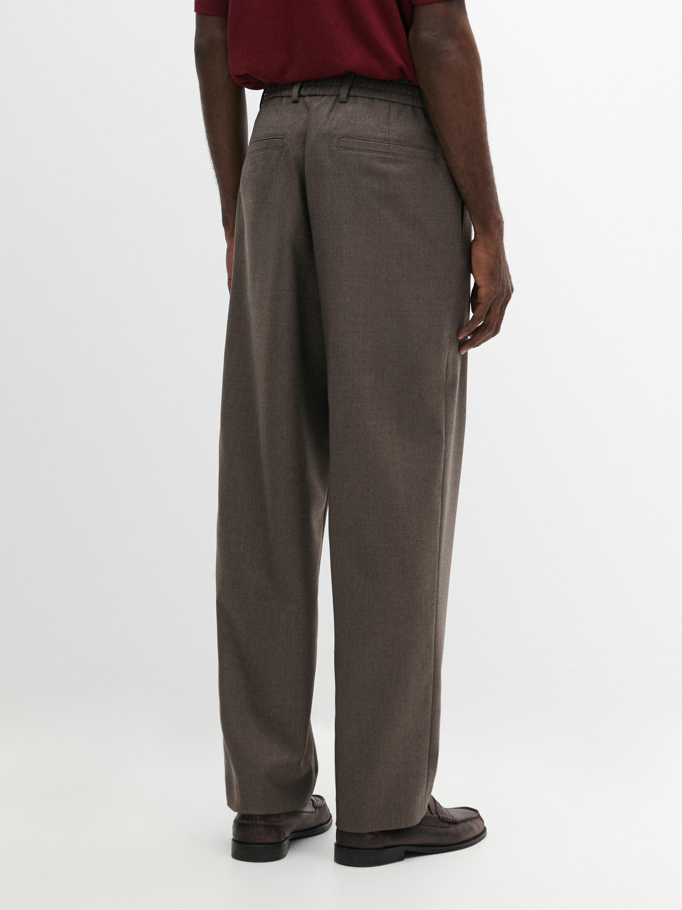 Cool wool blend trousers — MEDIUM ECRU