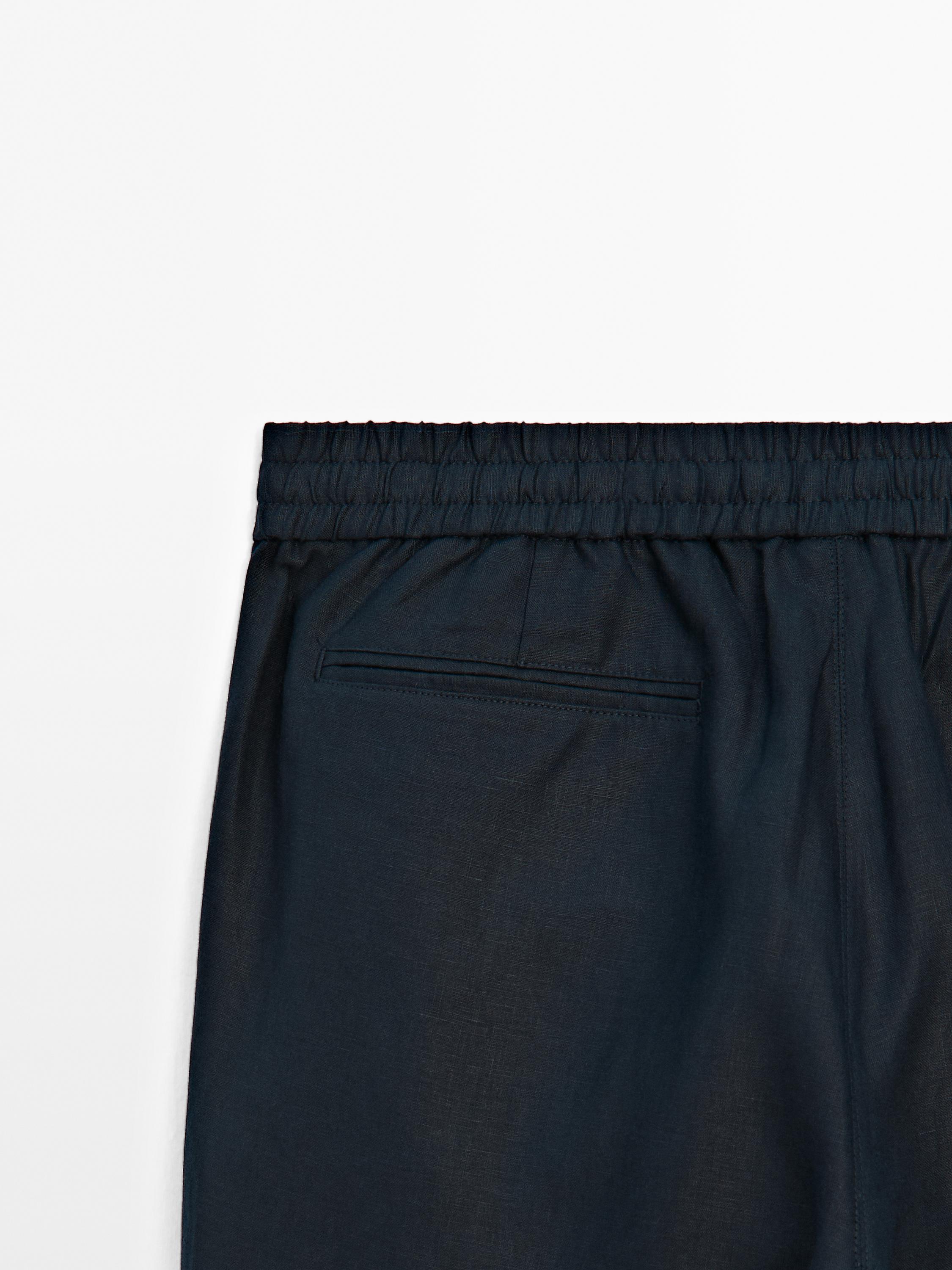 100% linen jogger trousers