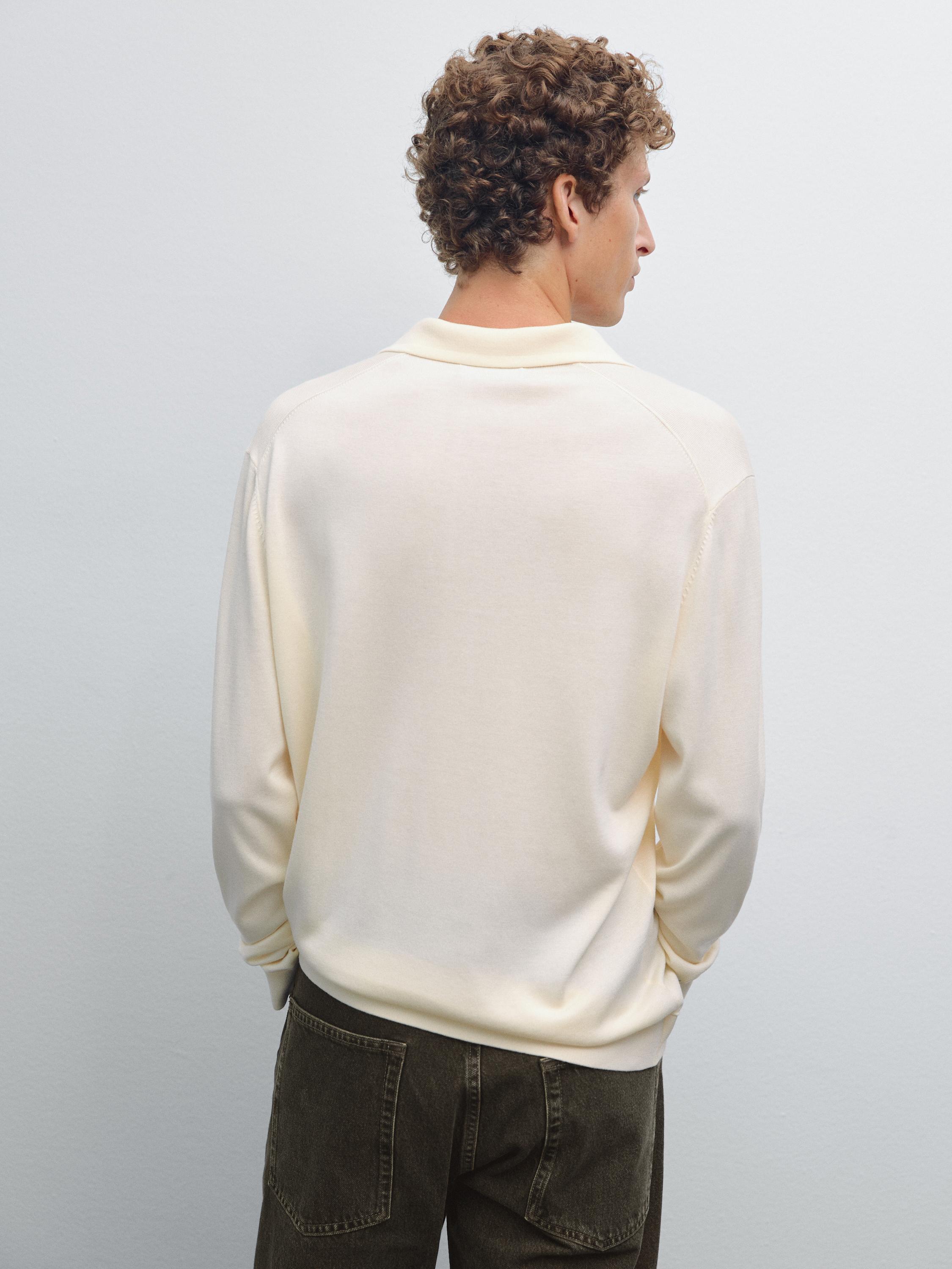 Pull polo en maille à col en V