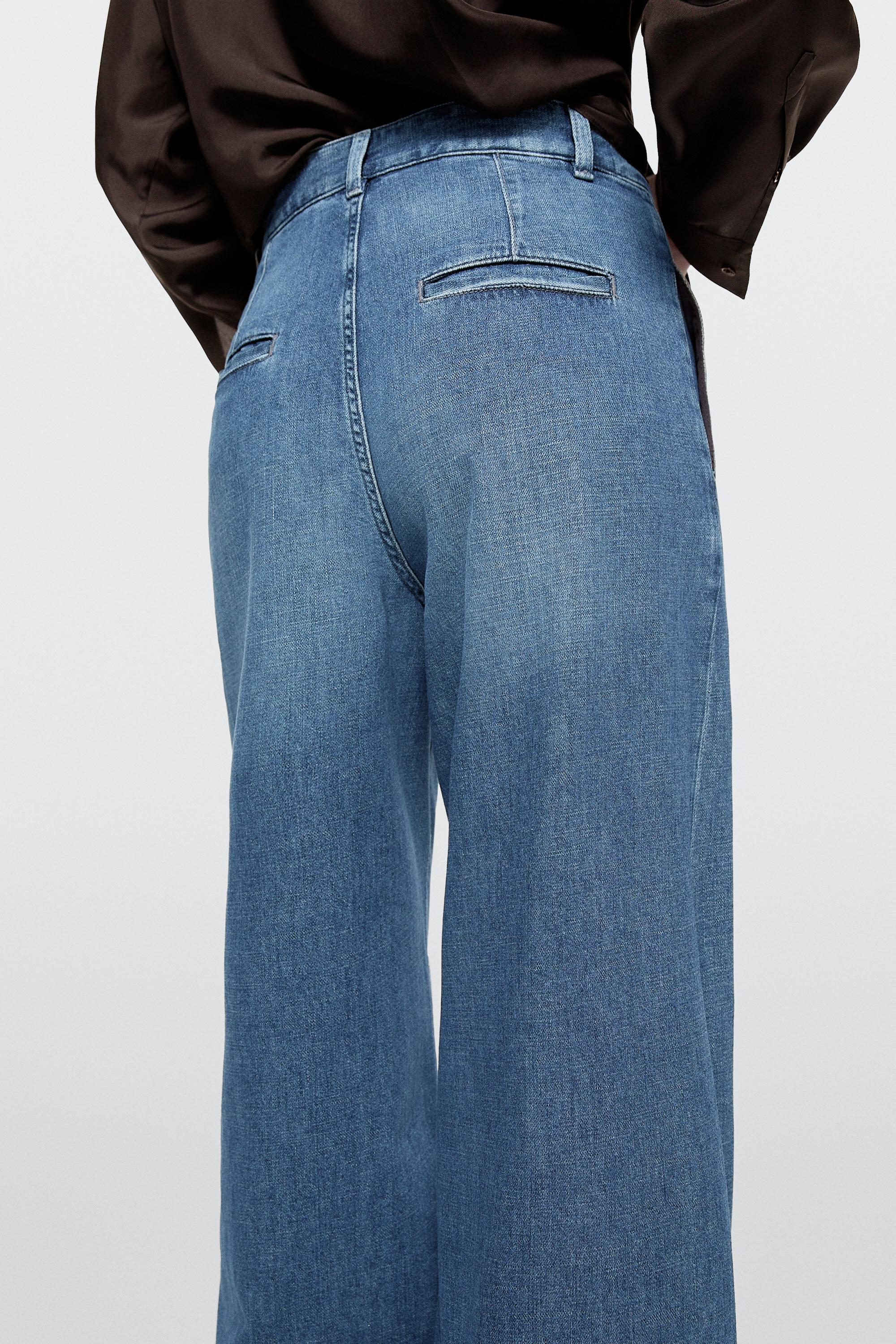 High-waist wide-leg jeans — Light Blue