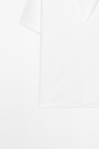 Flowing V-neck T-shirt — WHITE 7
