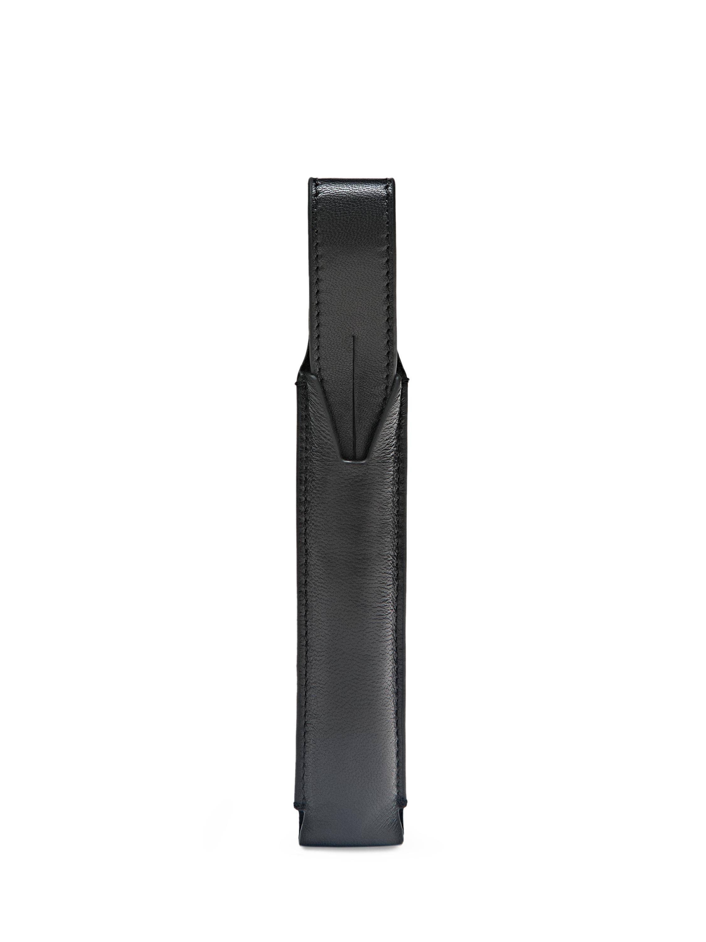 Nappa leather pen cover — BLACK