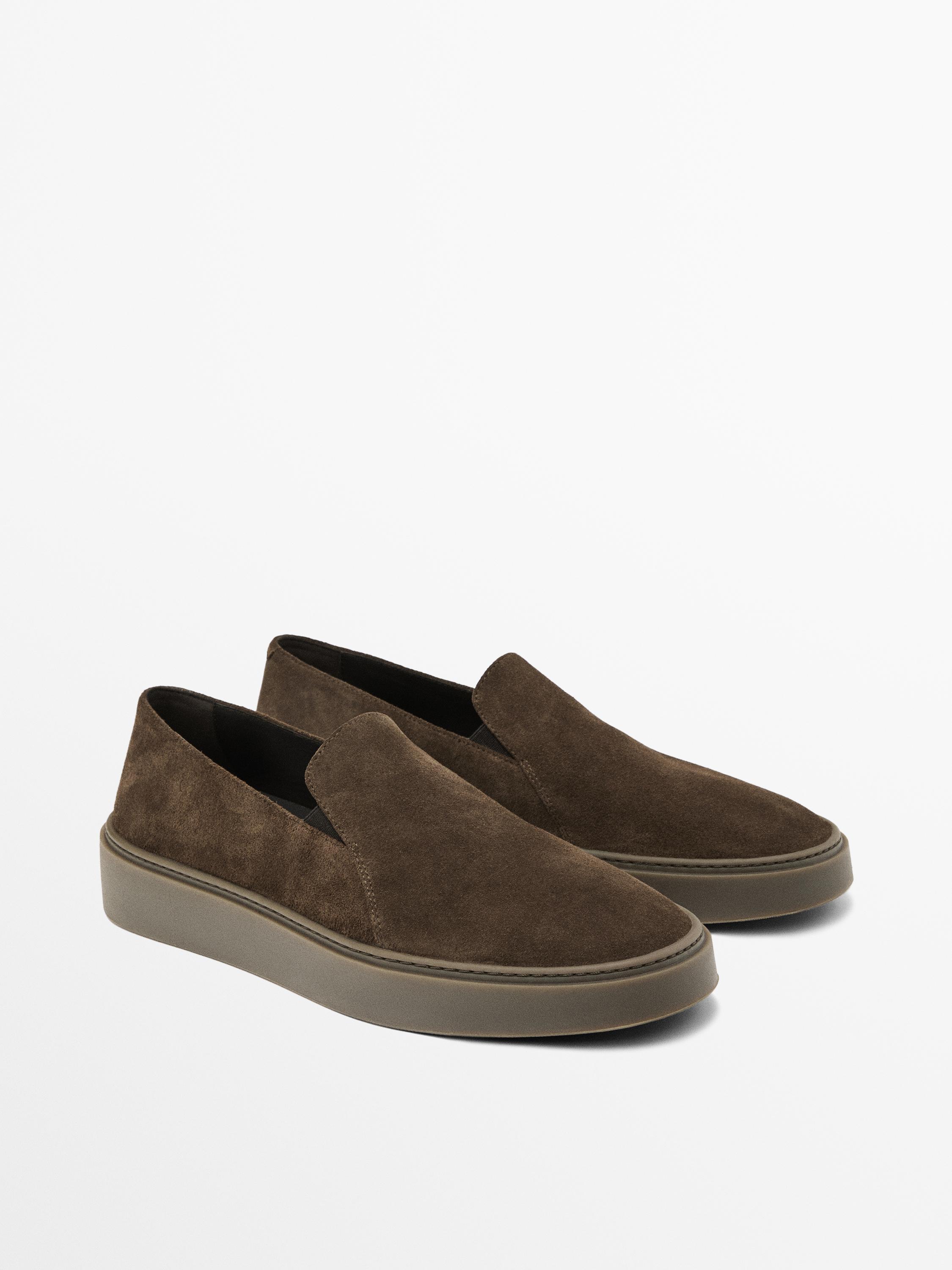 Split leather loafers