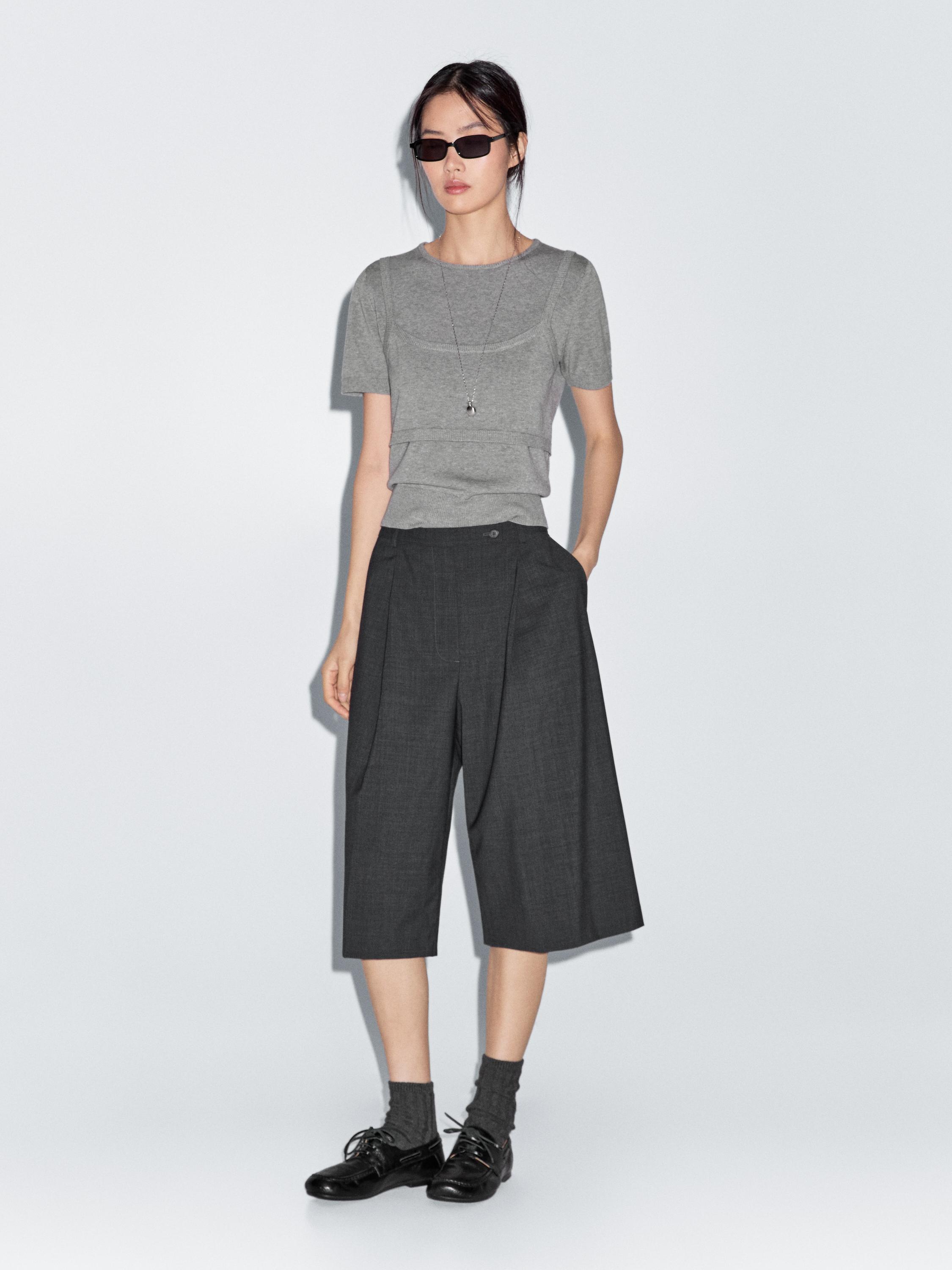 Layered short sleeve sweater