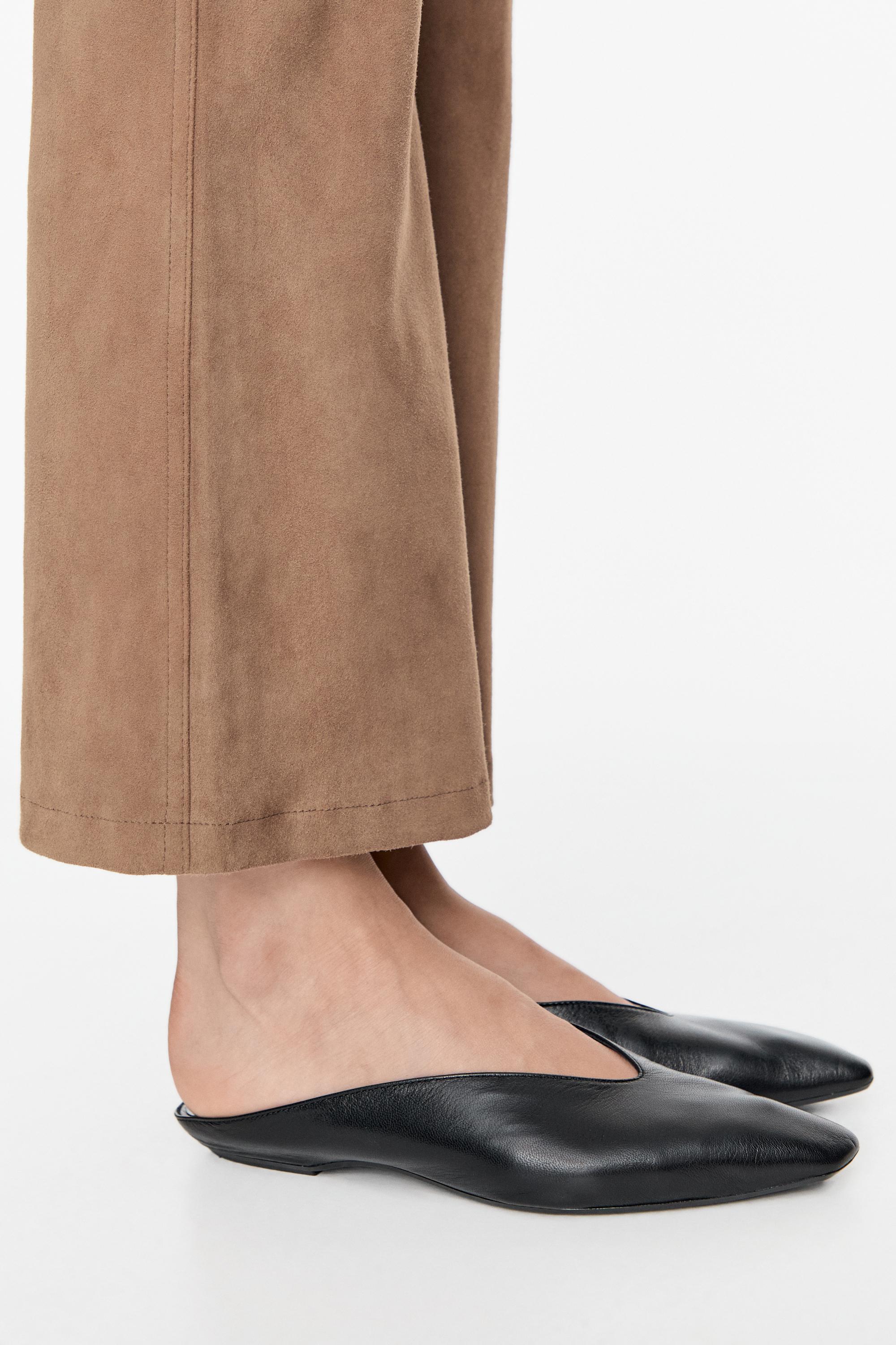 Soft leather mules — BLACK