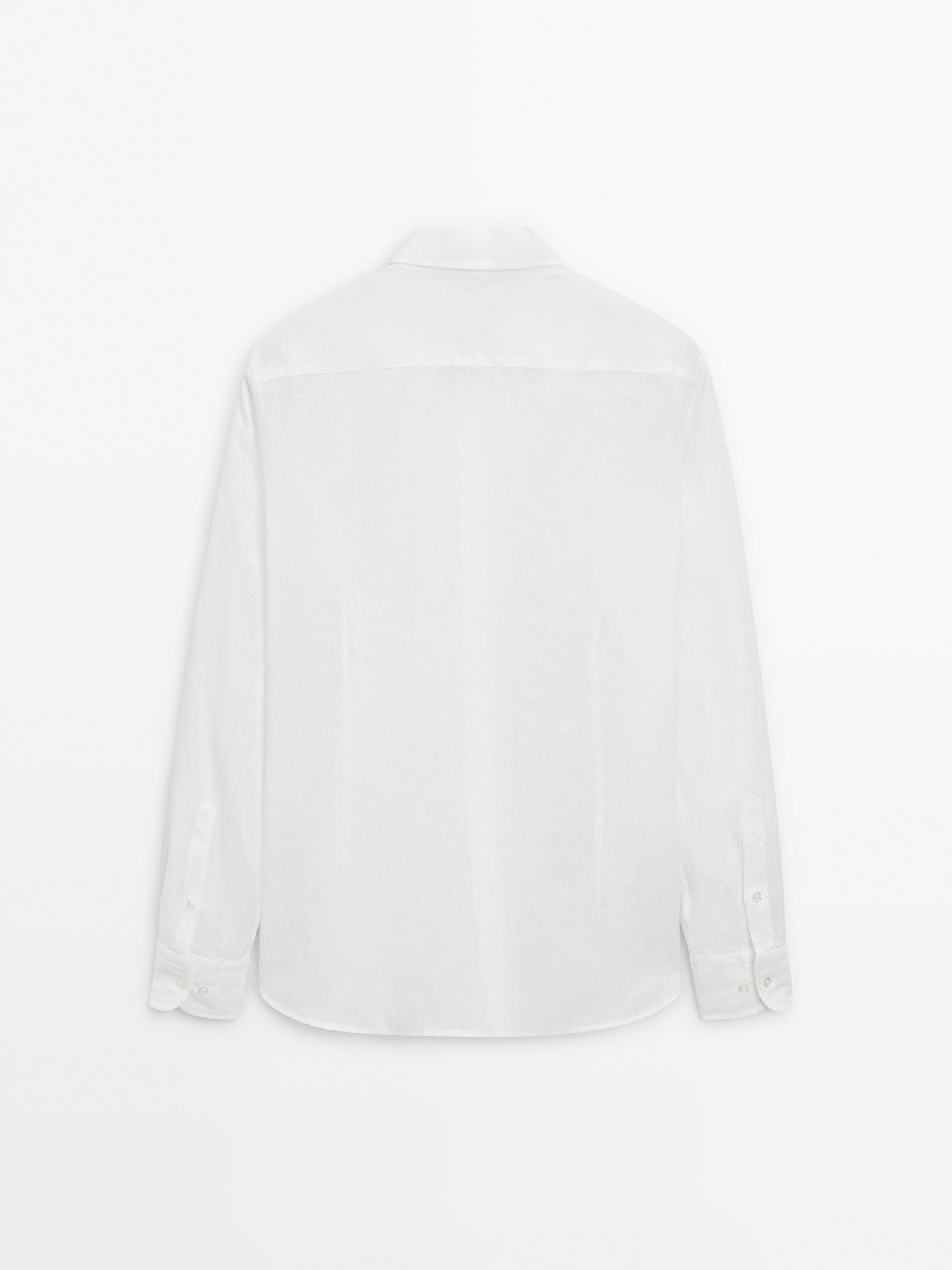 Slim-fit 100% linen shirt