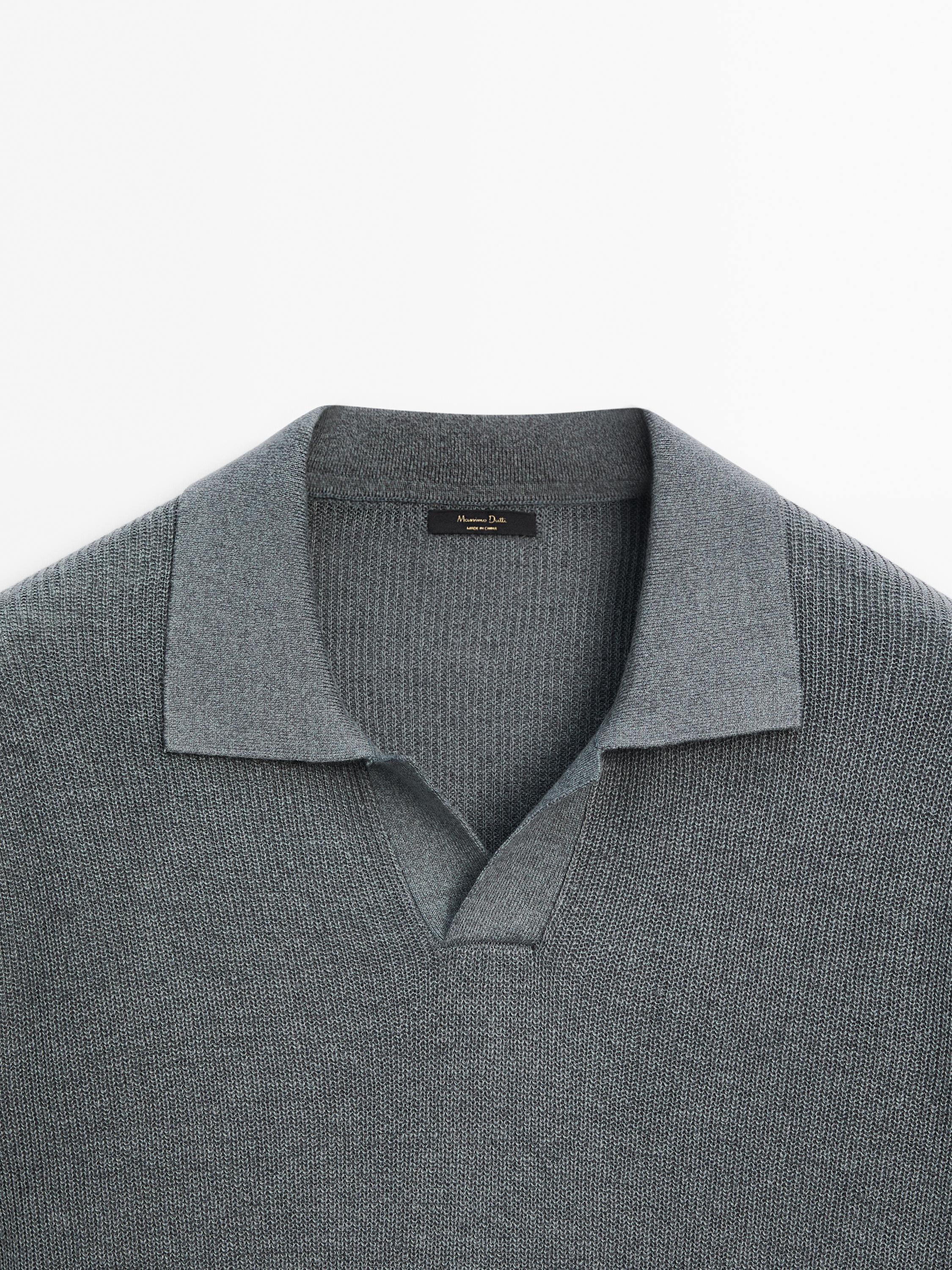Polo en maille de lin mélangé