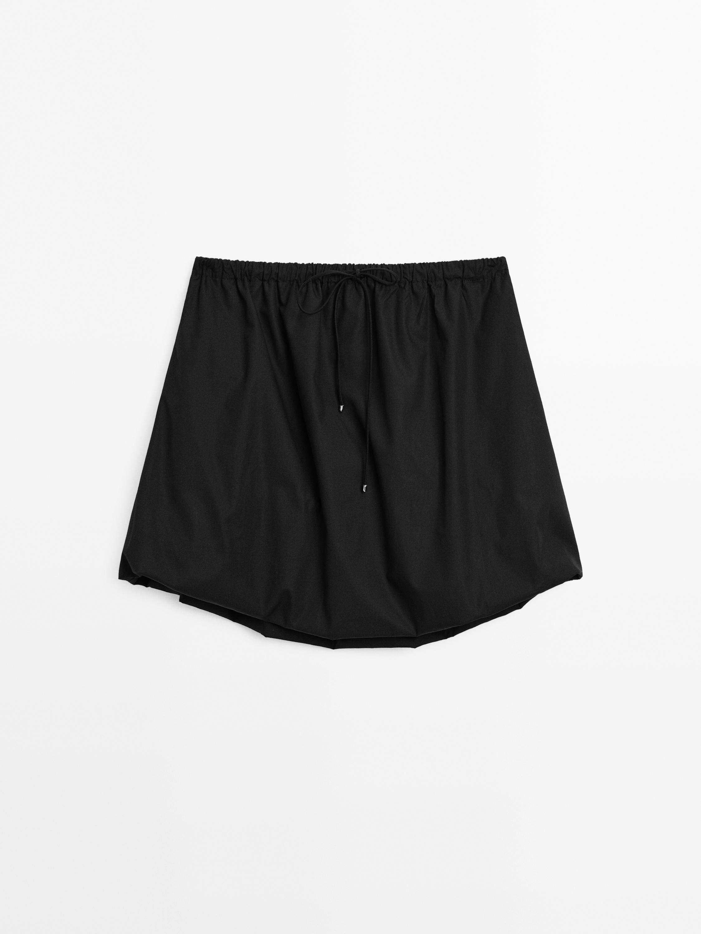 100% cotton balloon mini skirt