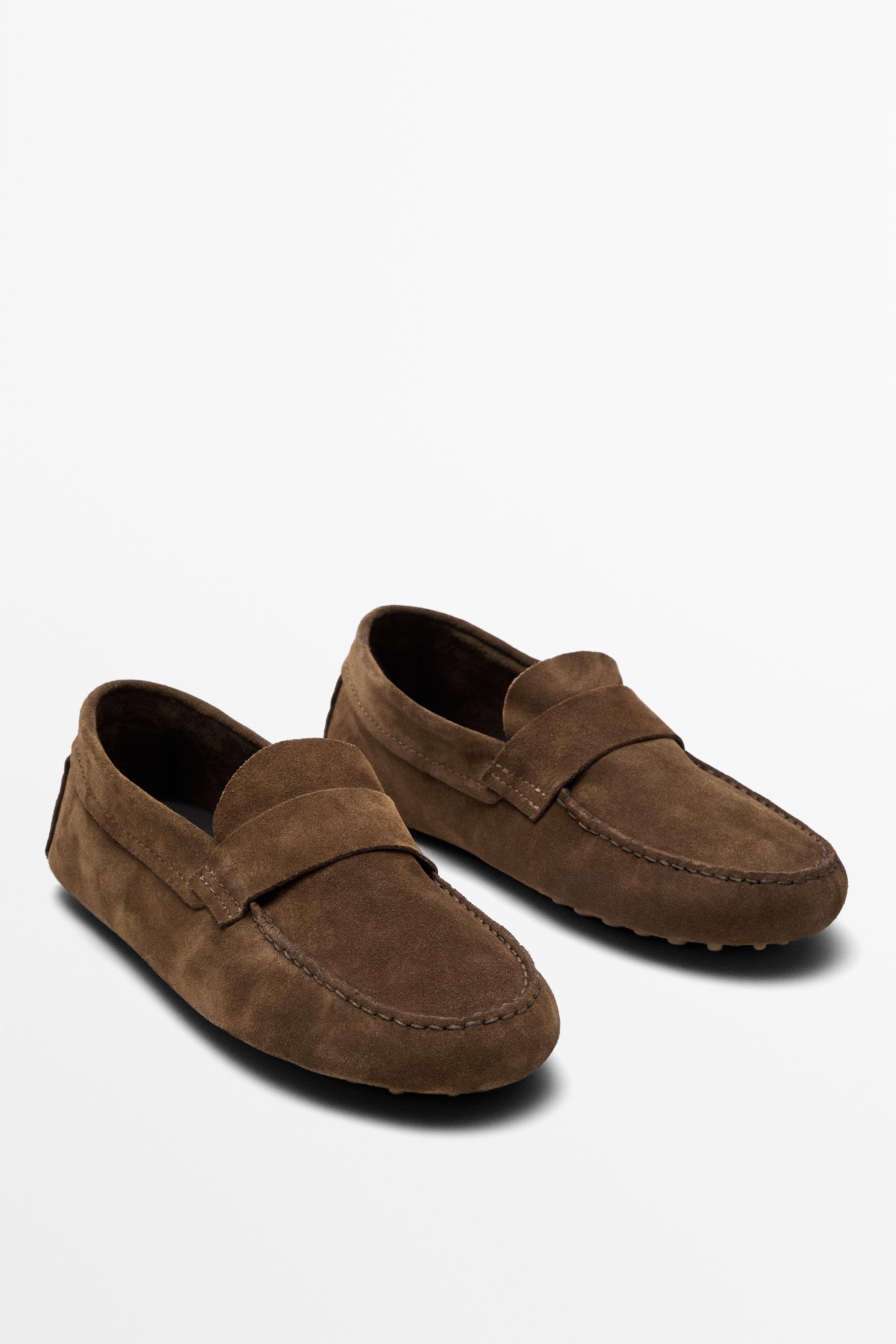 Soft leather ziowa penny loafers · Brown · Loafer | Massimo Dutti