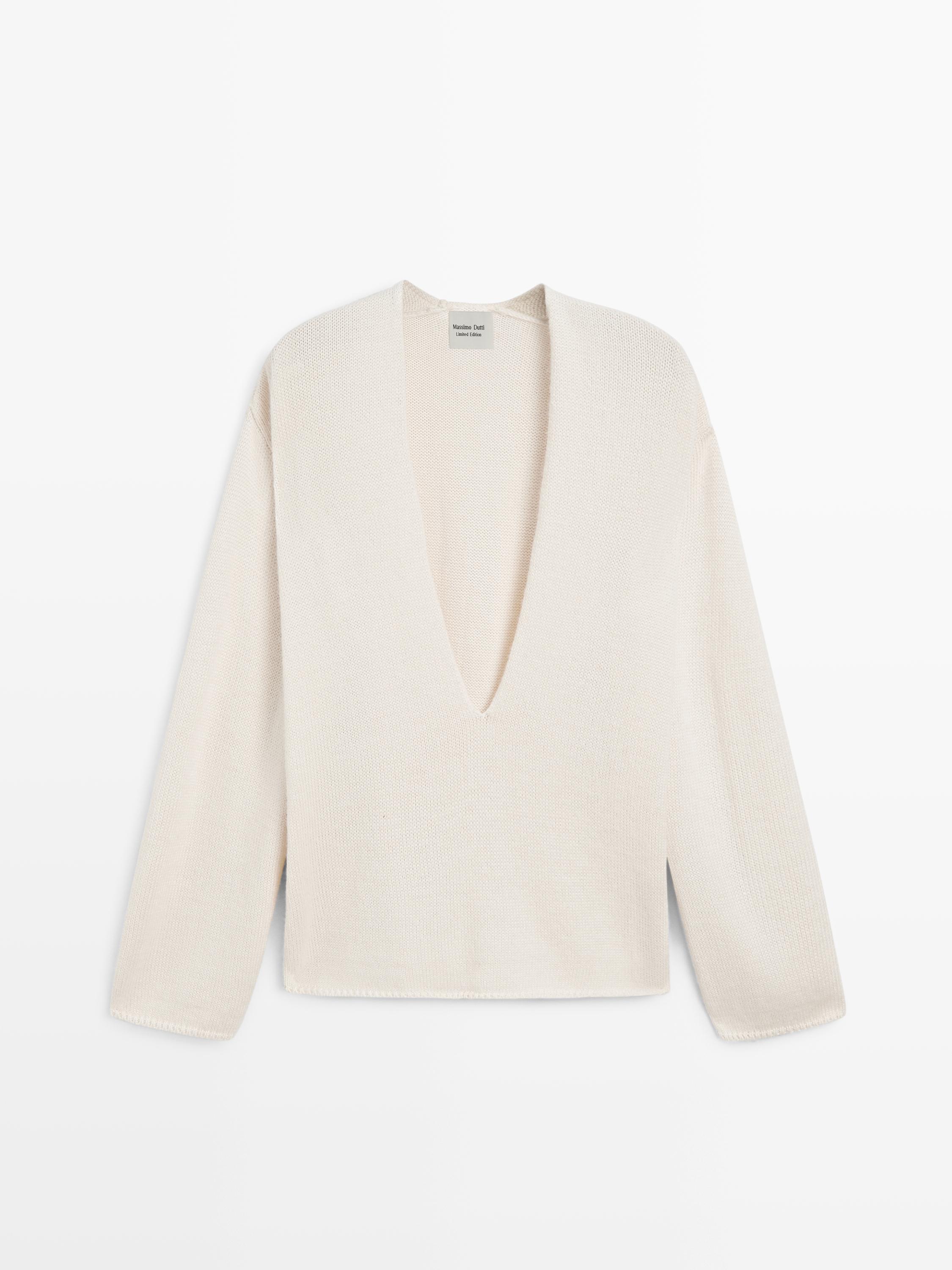 Jersey punto cuello pico alpaca seda - LIMITED