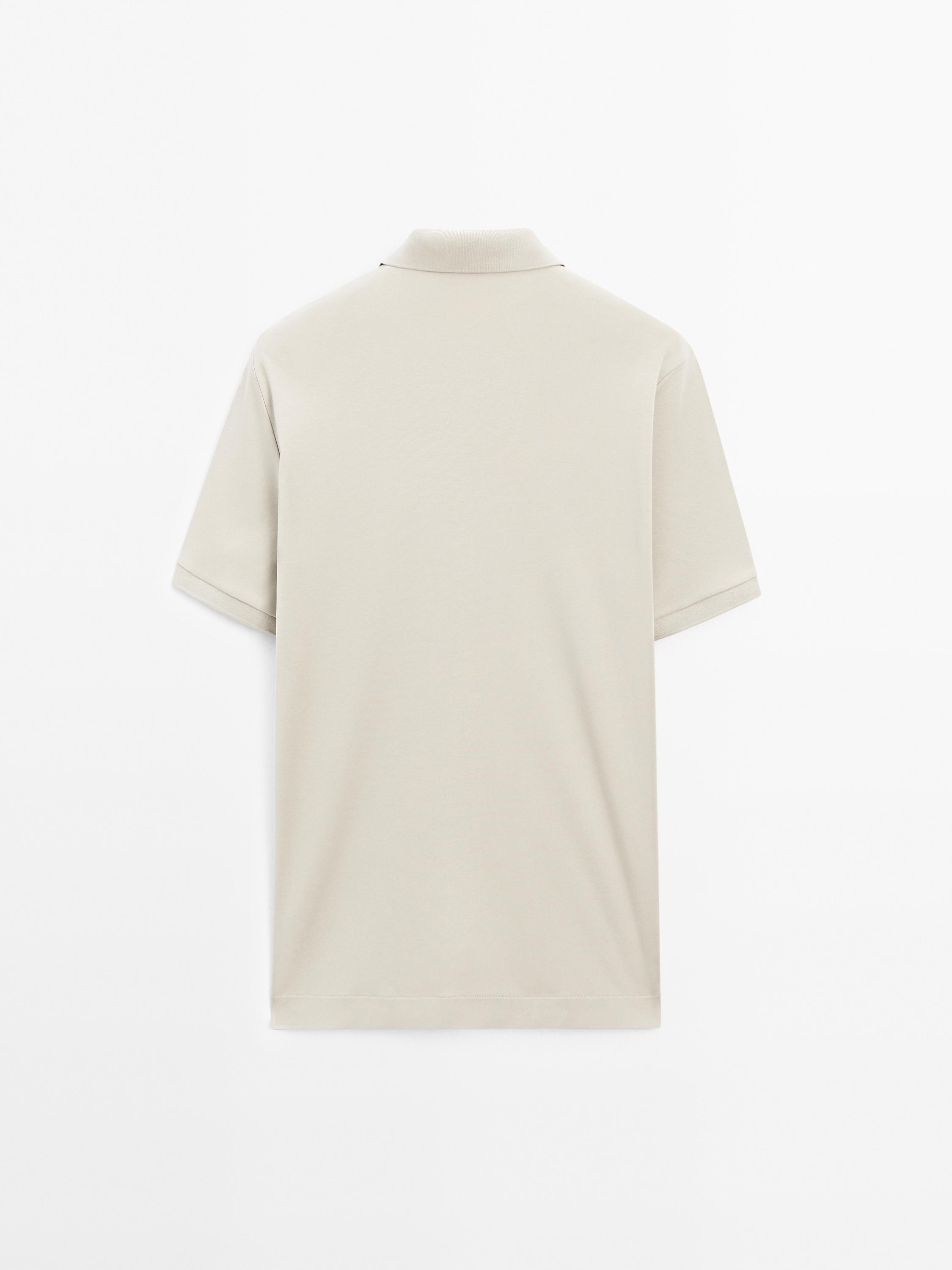 Cotton blend short sleeve polo shirt