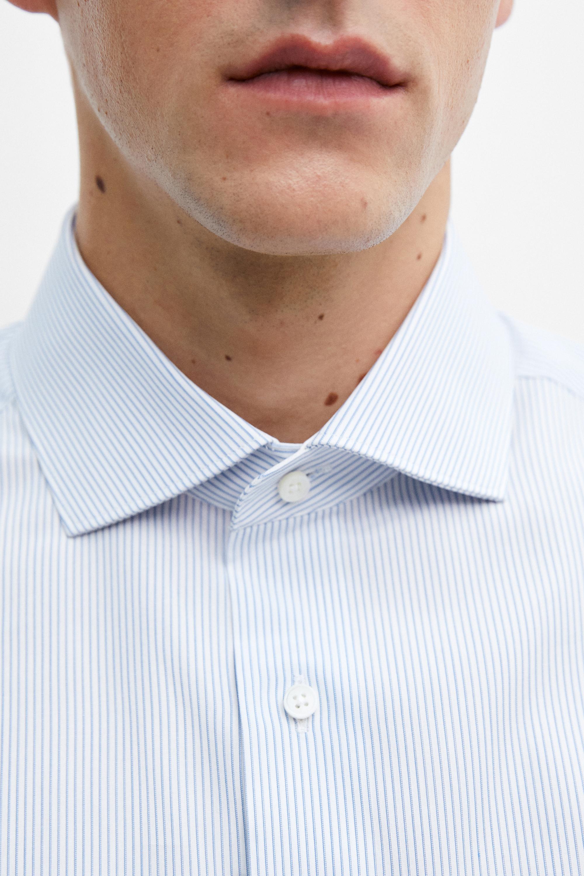 100% Cotton Striped Shirt — WHITE