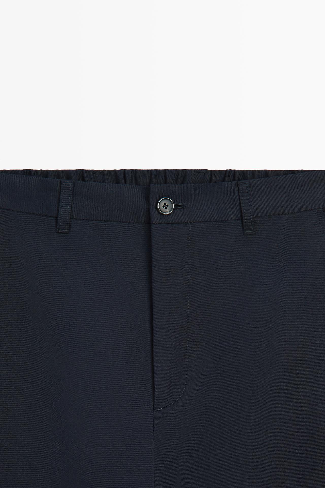 Cotton blend jogger fit pants — NAVY BLUE