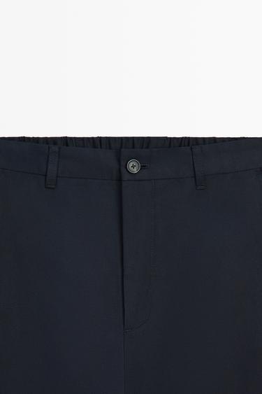 Cotton blend jogger fit pants — NAVY BLUE 4
