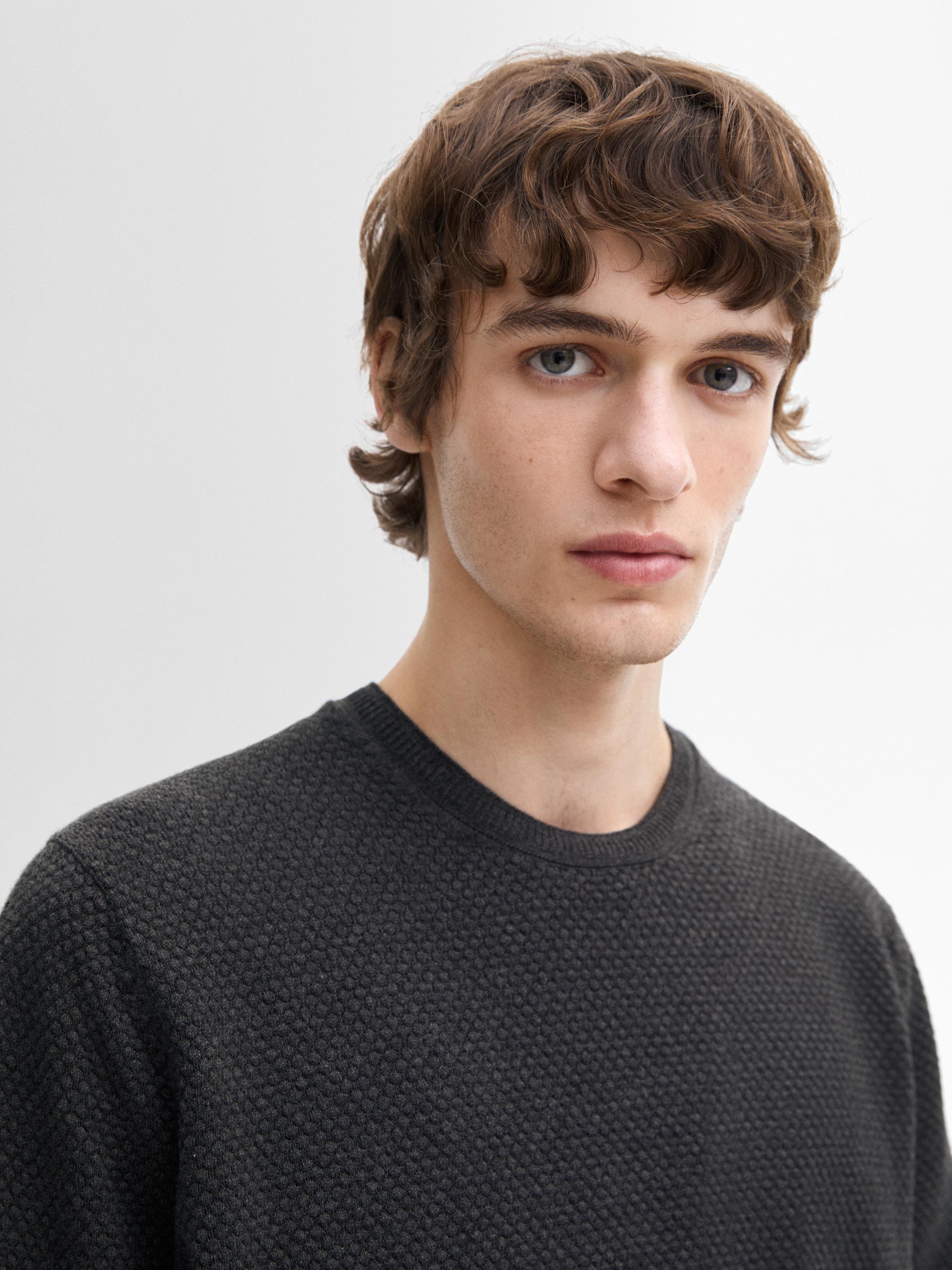 Cotton blend knit sweater