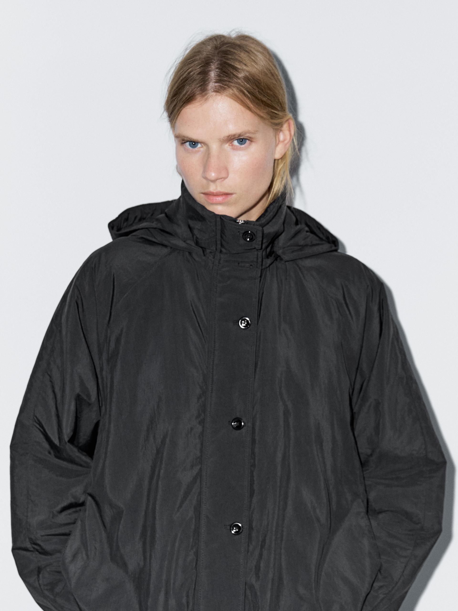 Parka Matelassée À Col Montant - Noir - M - Massimo Dutti - Femme
