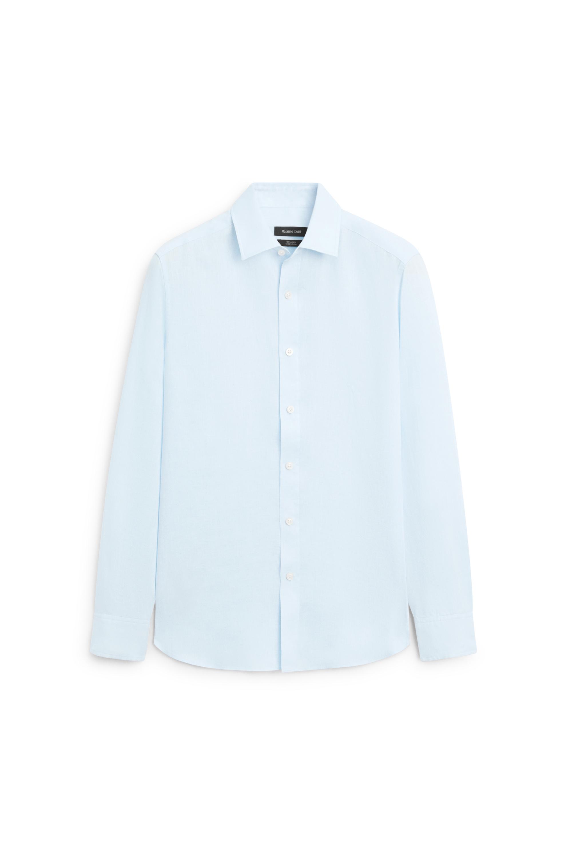 100% linen slim fit shirt — Sky blue