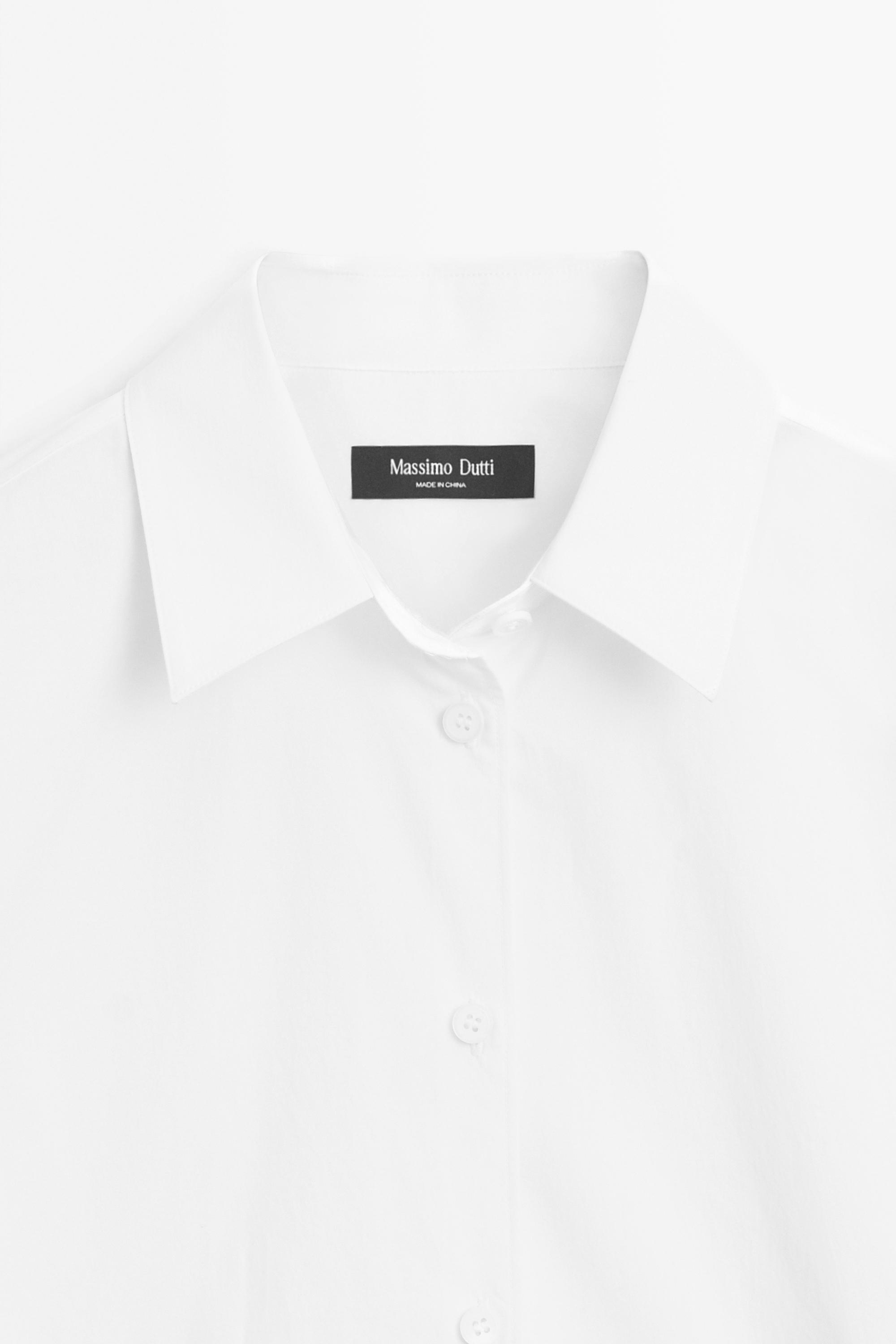 100% cotton poplin shirt — WHITE