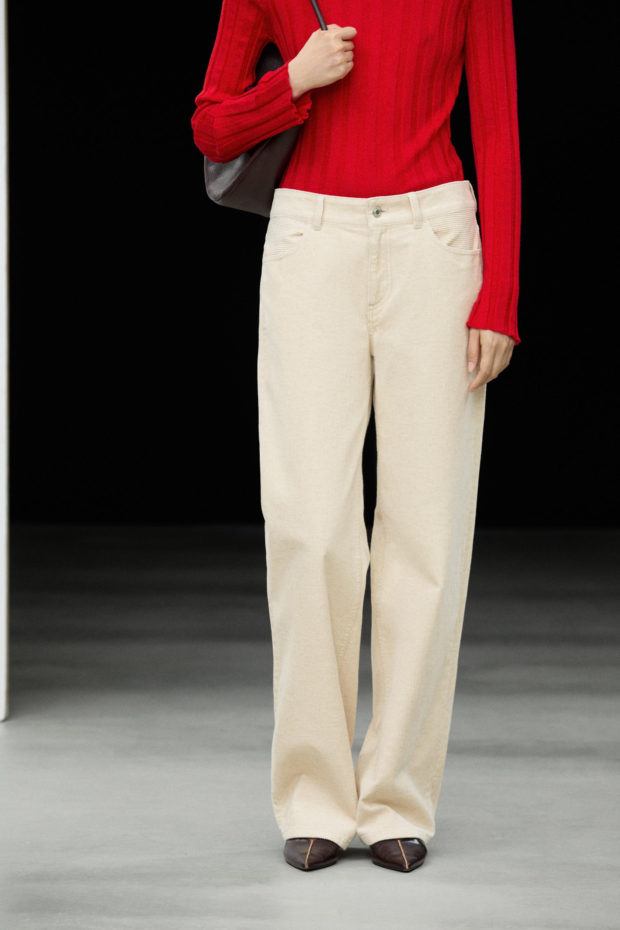 Straight-leg corduroy pants