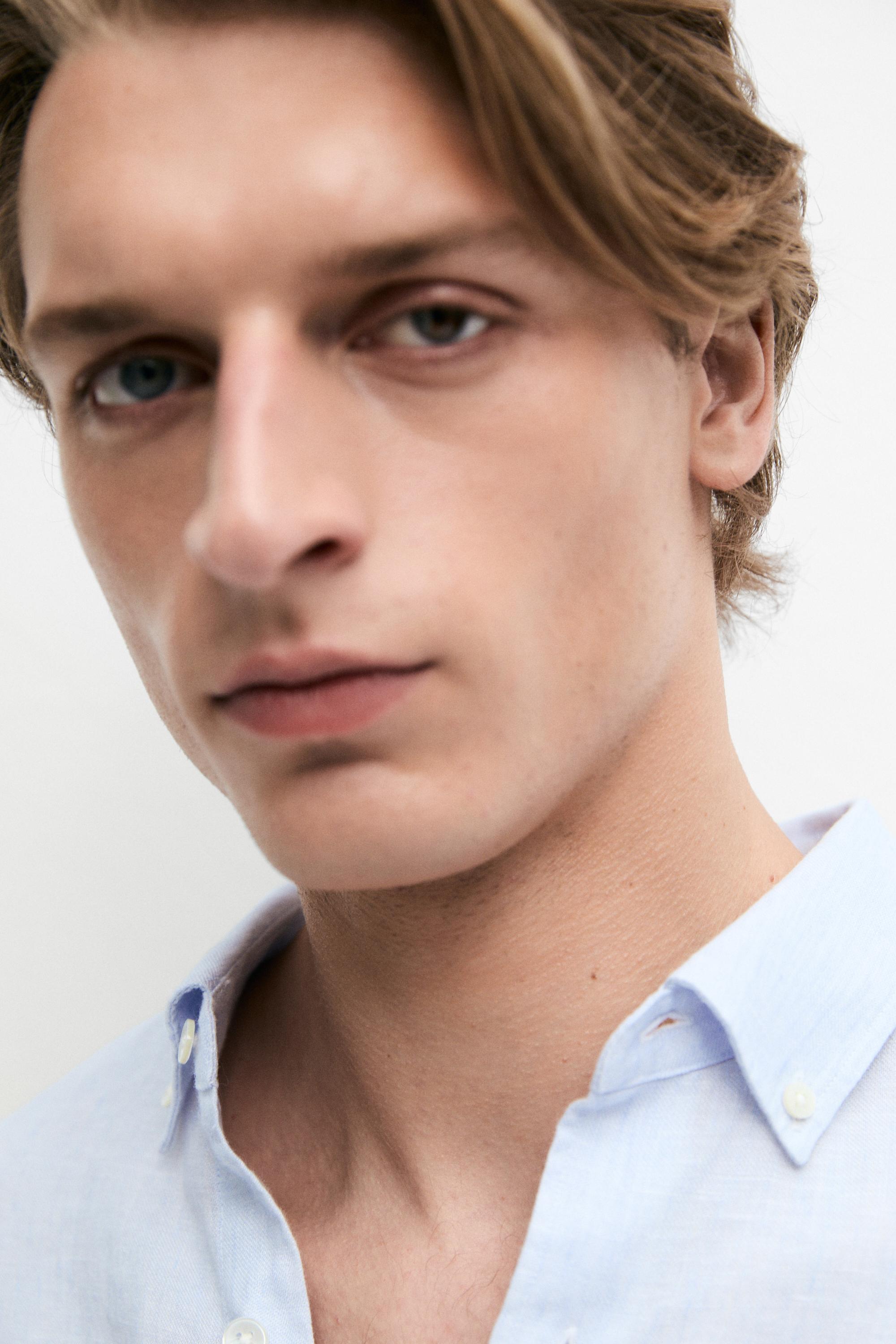 100% linen shirt — Sky blue