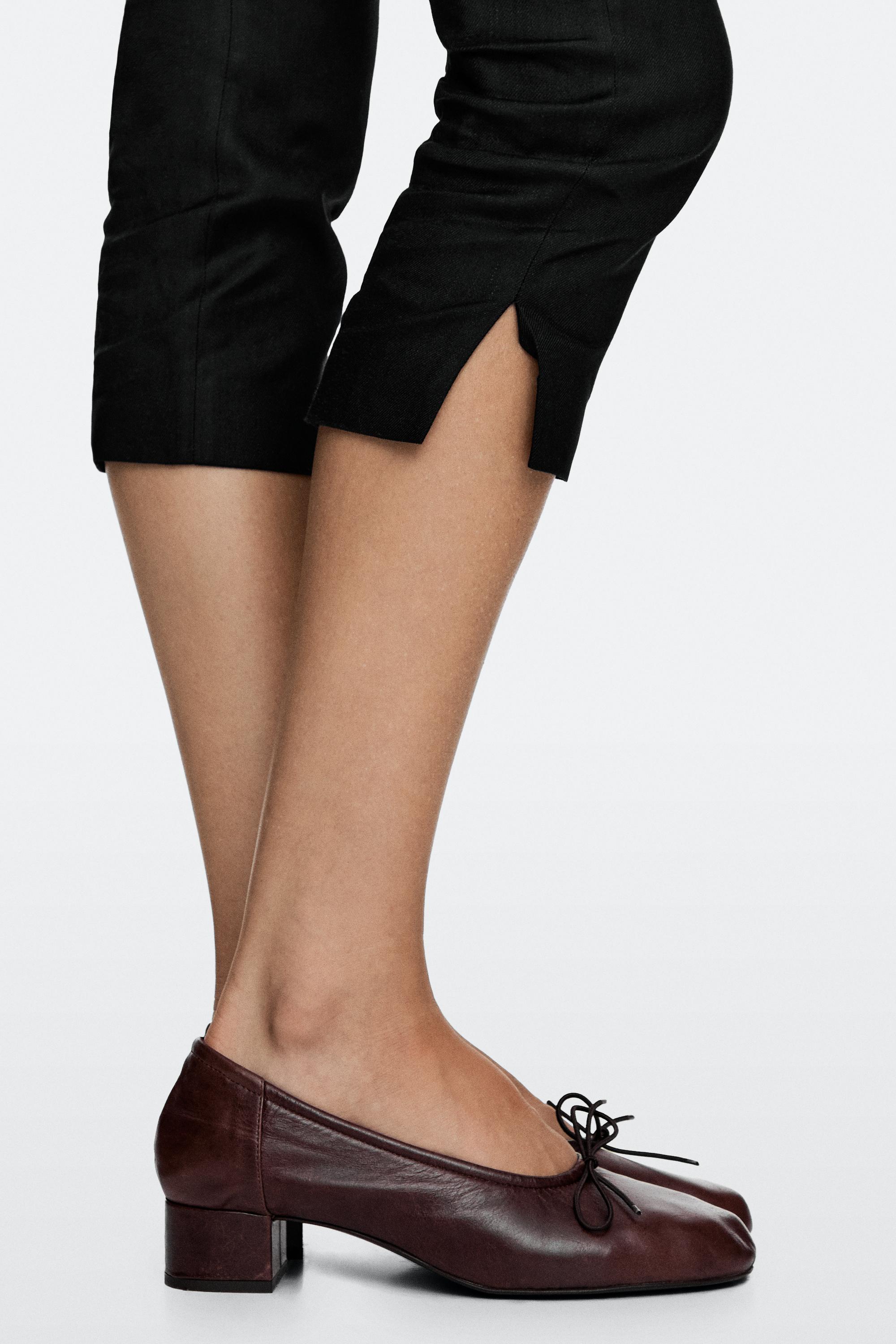 Heeled ballet flat — BROWN