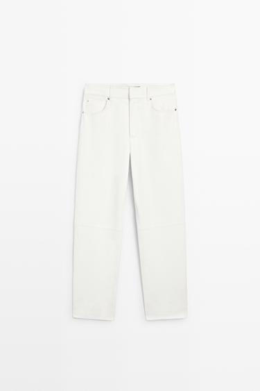 Straight-leg leather pants — WHITE 2