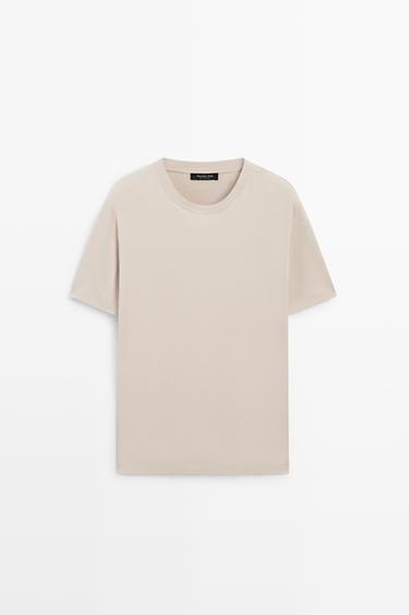 100% cotton interlock short sleeve T-shirt — Light Beige 2