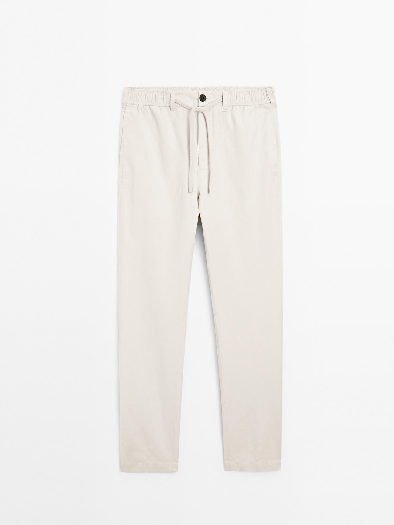 Massimo Dutti - Herre - Joggingbukser I Bomuldsblanding - Beige - M