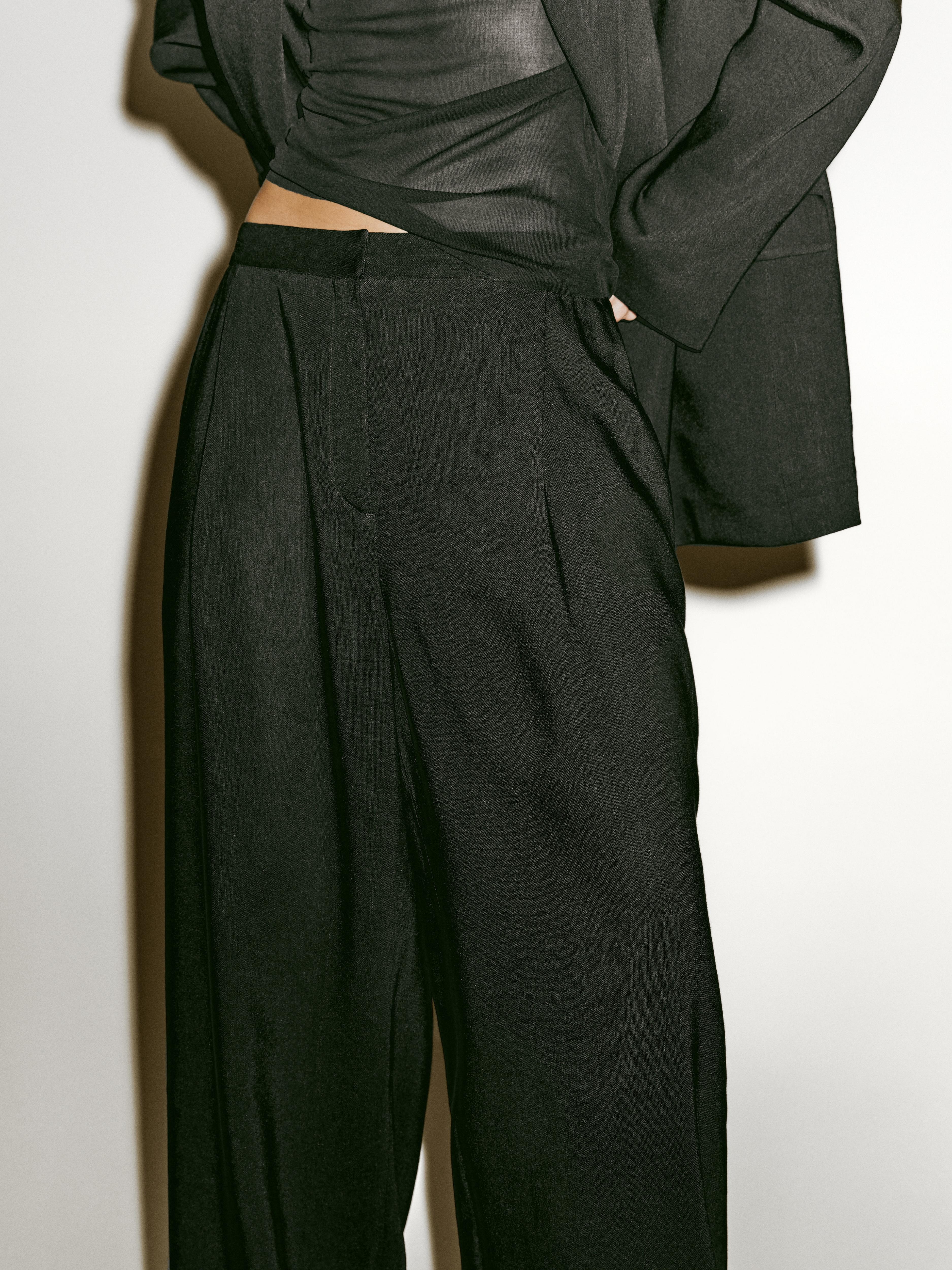 Linen blend darted suit trousers - Limited Edition
