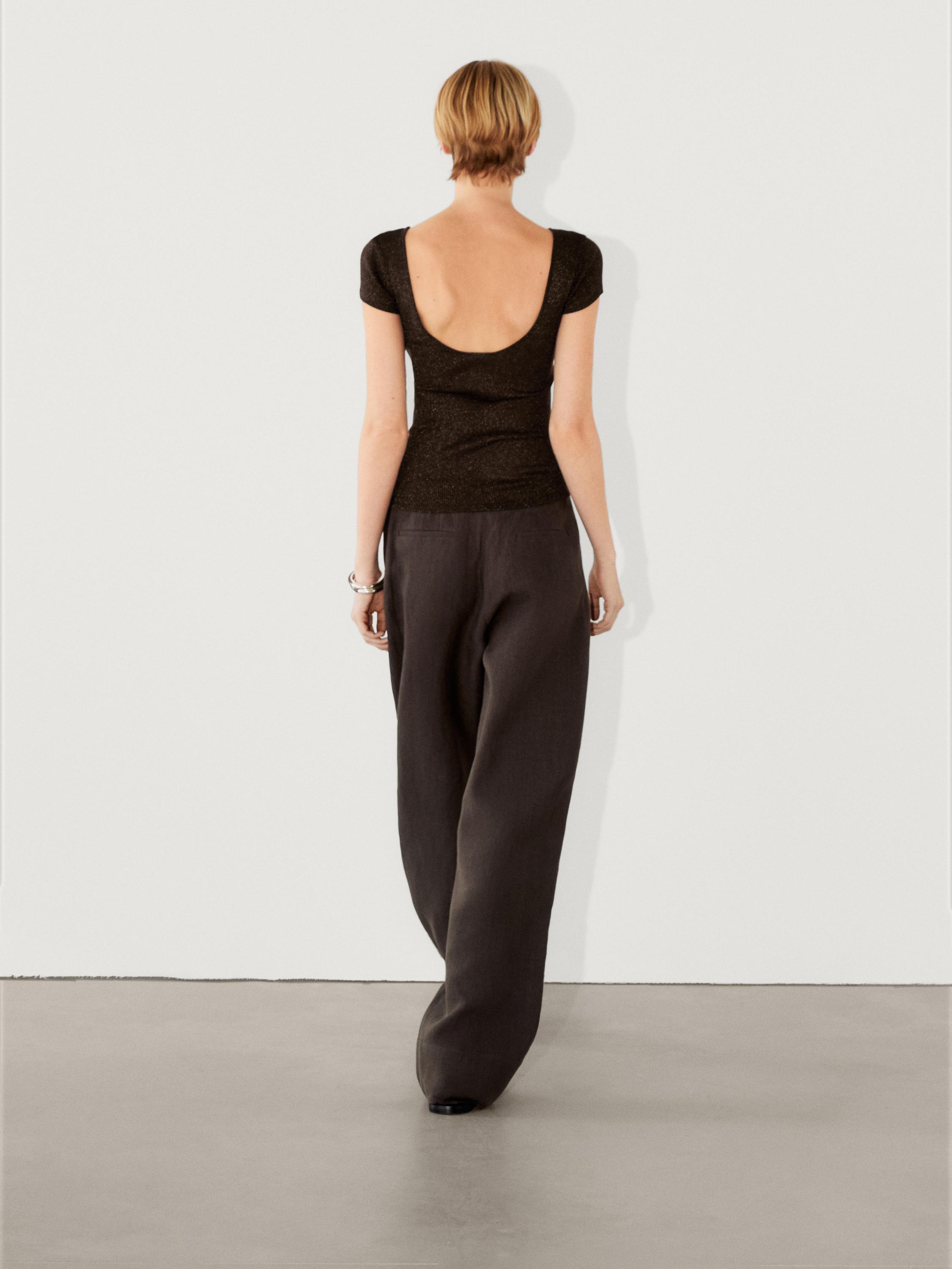 Semi-sheer short sleeve T-shirt