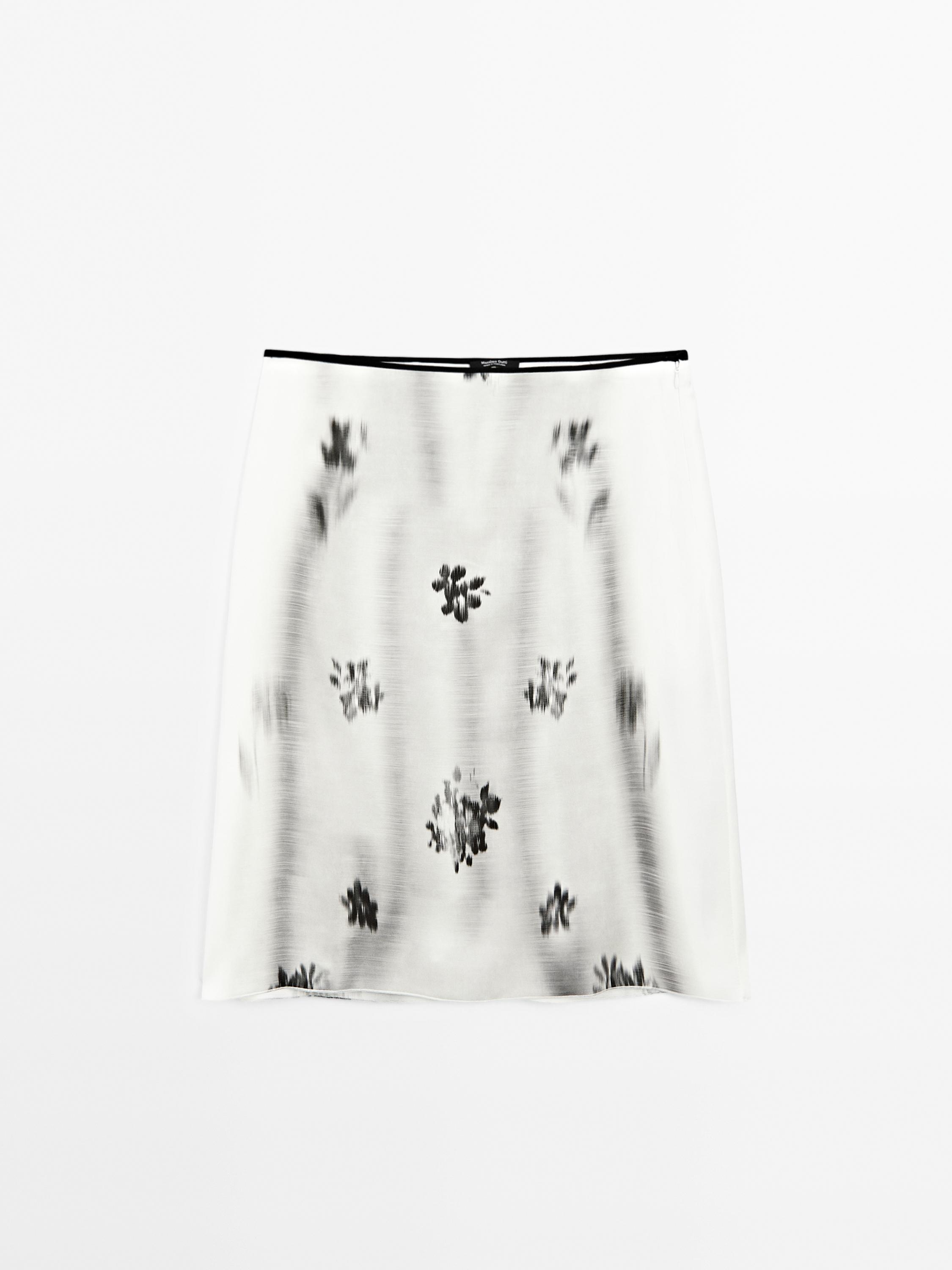 Falda estampada lazada cintura