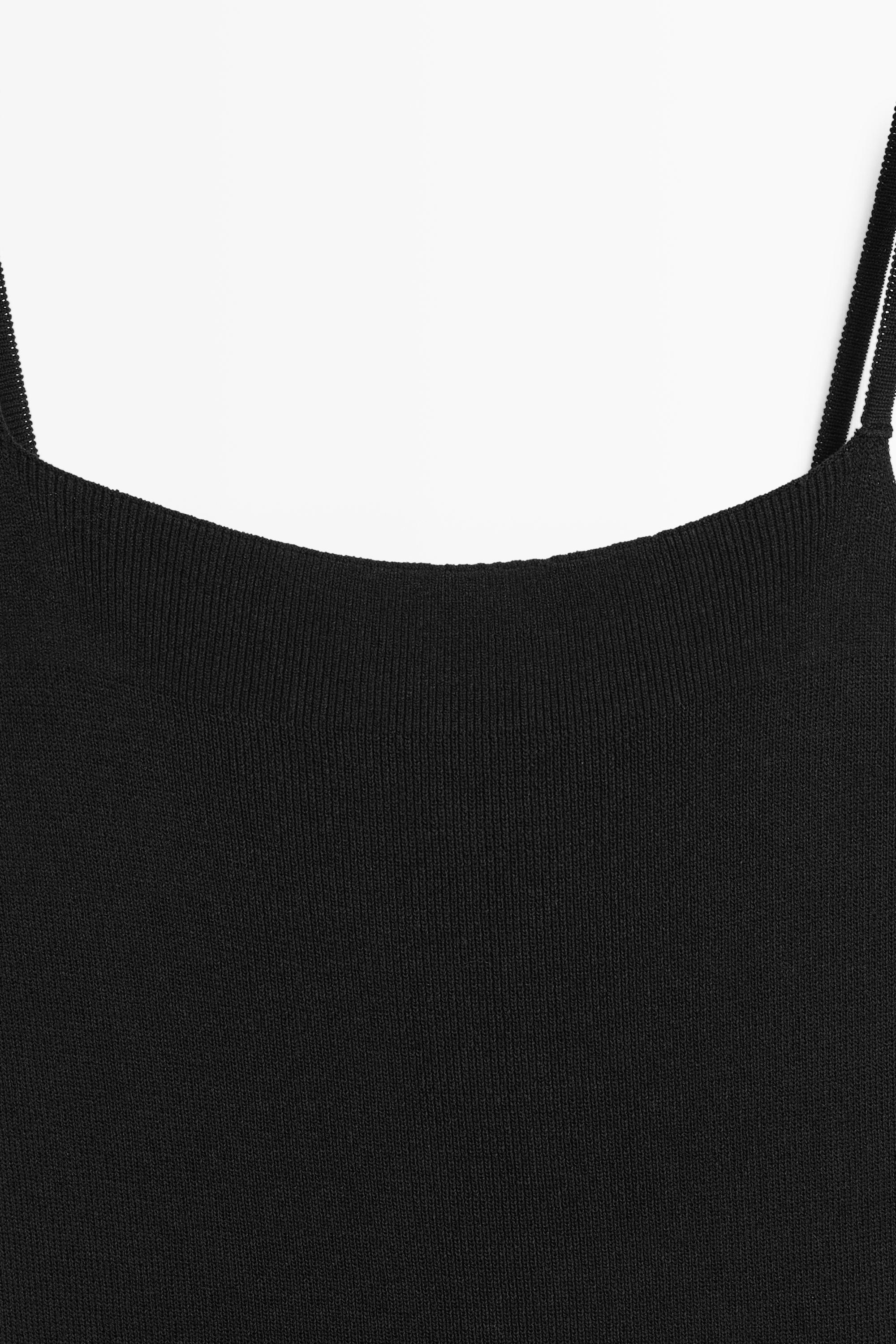 Combined strap midi dress — BLACK