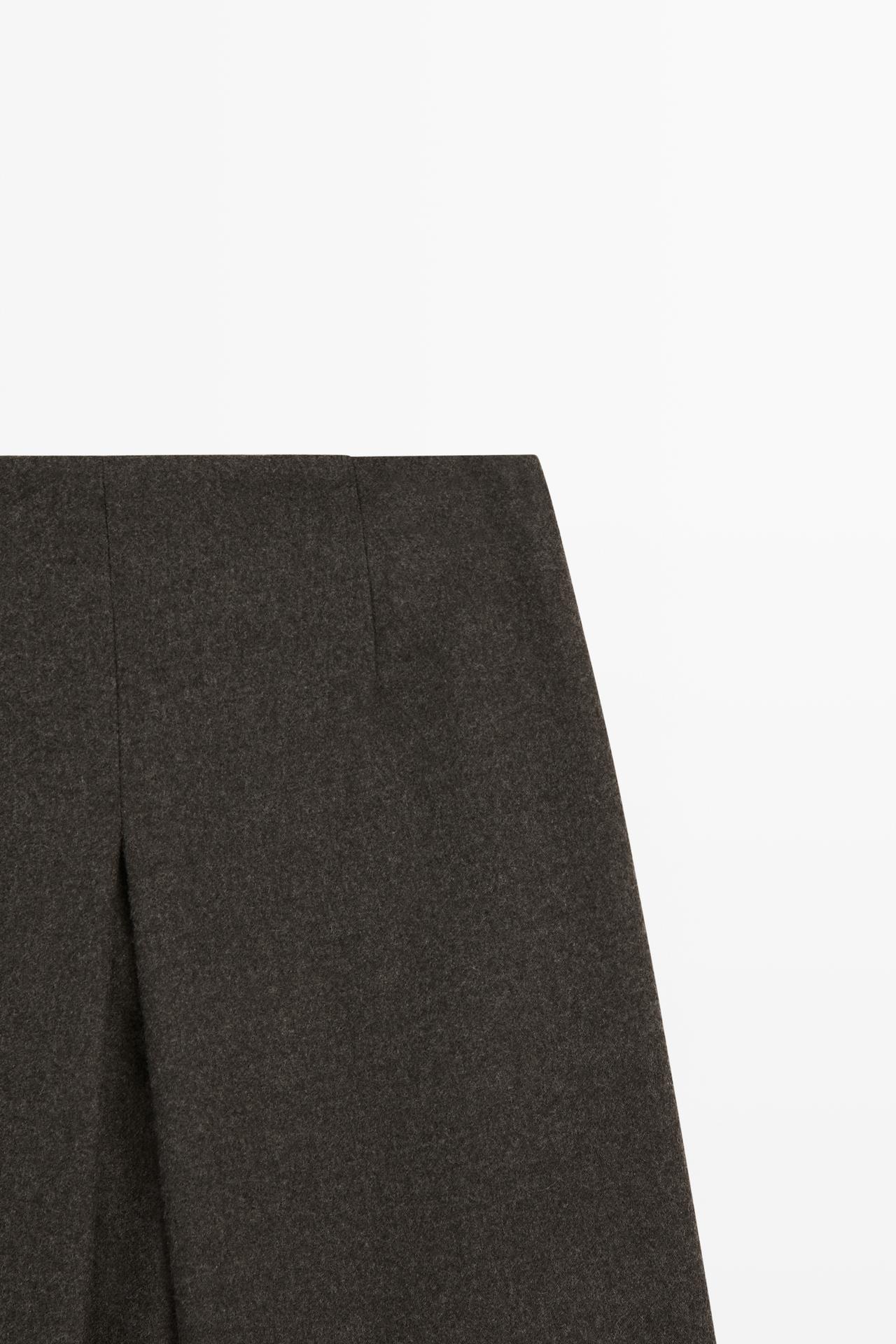 Wool blend skort — BROWN