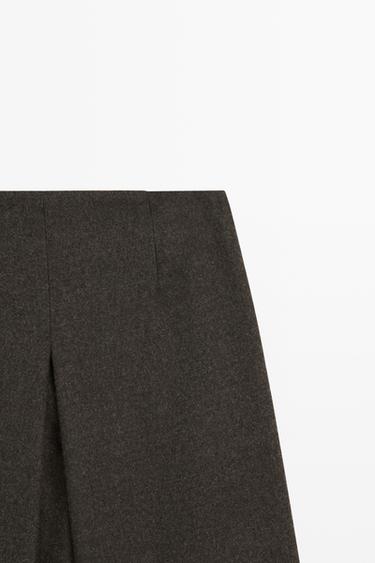 Wool blend skort — BROWN 9