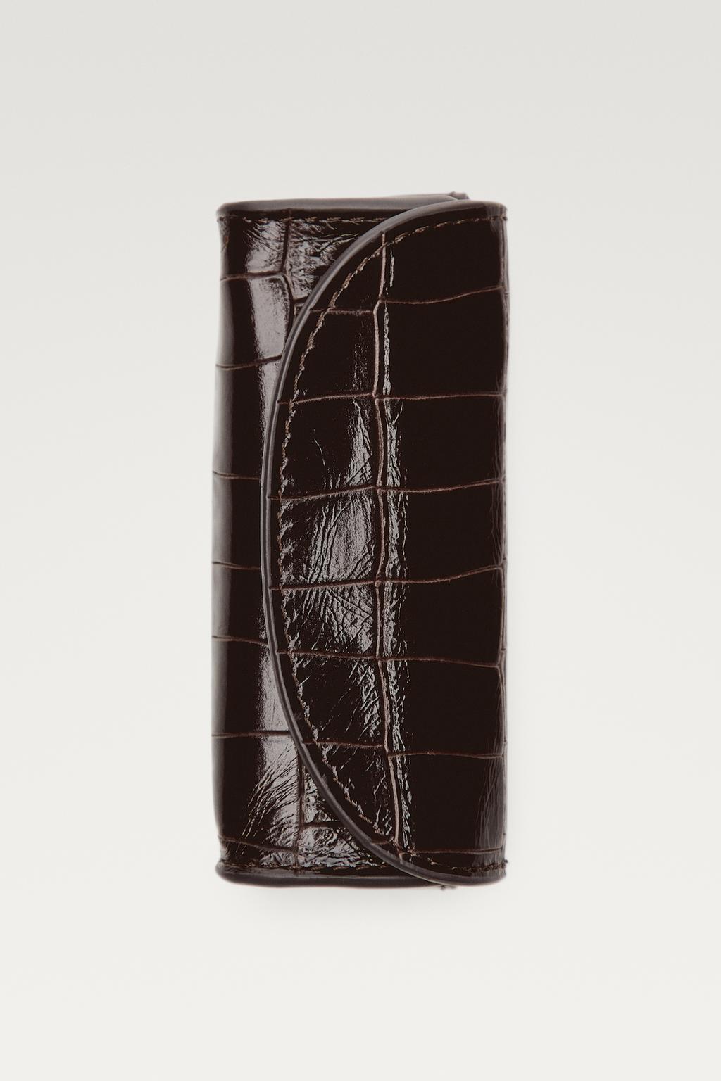 Massimo Dutti Coconut nappa leather ring case