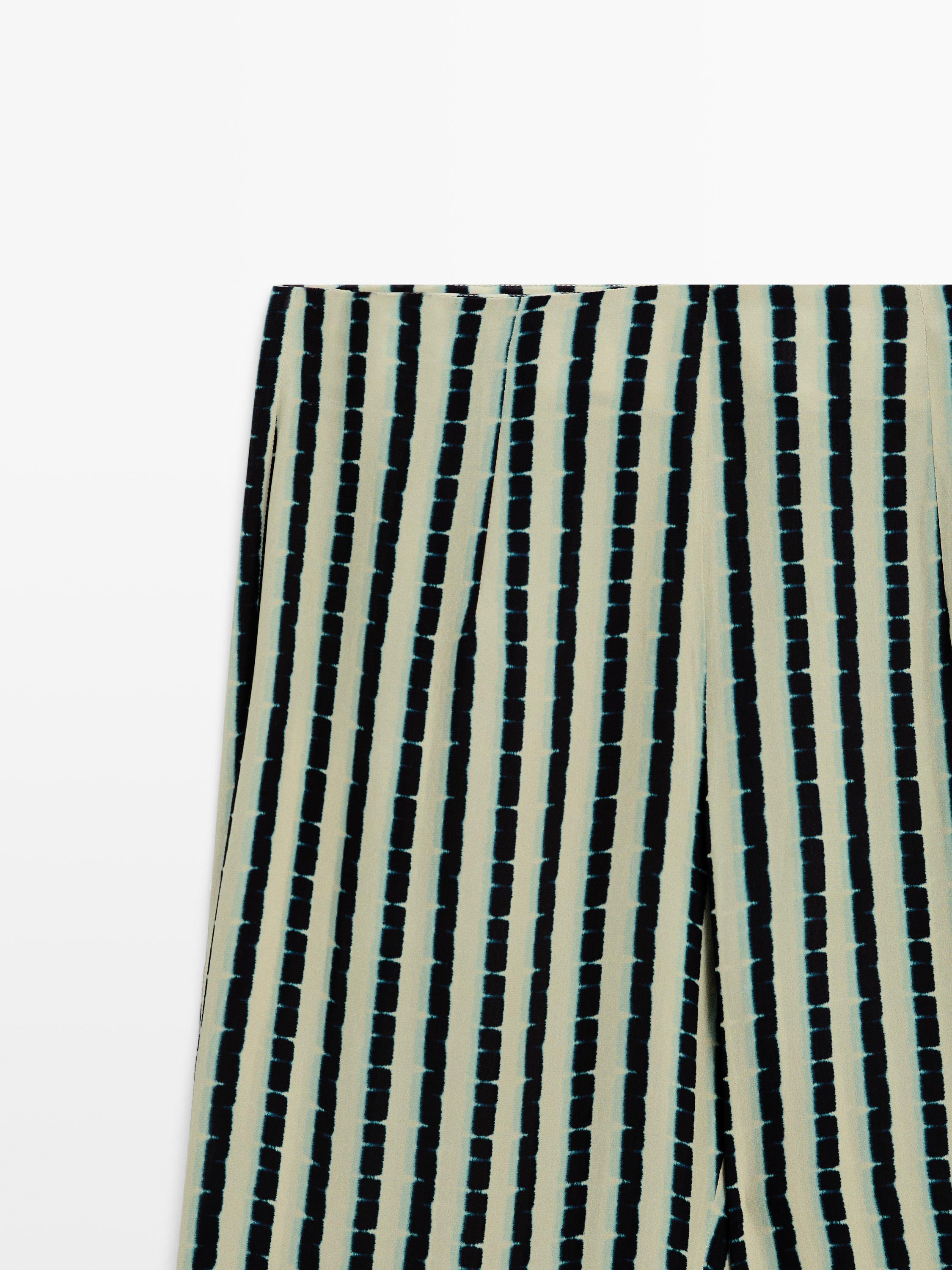 Striped flare fit trousers — AQUAMARINE
