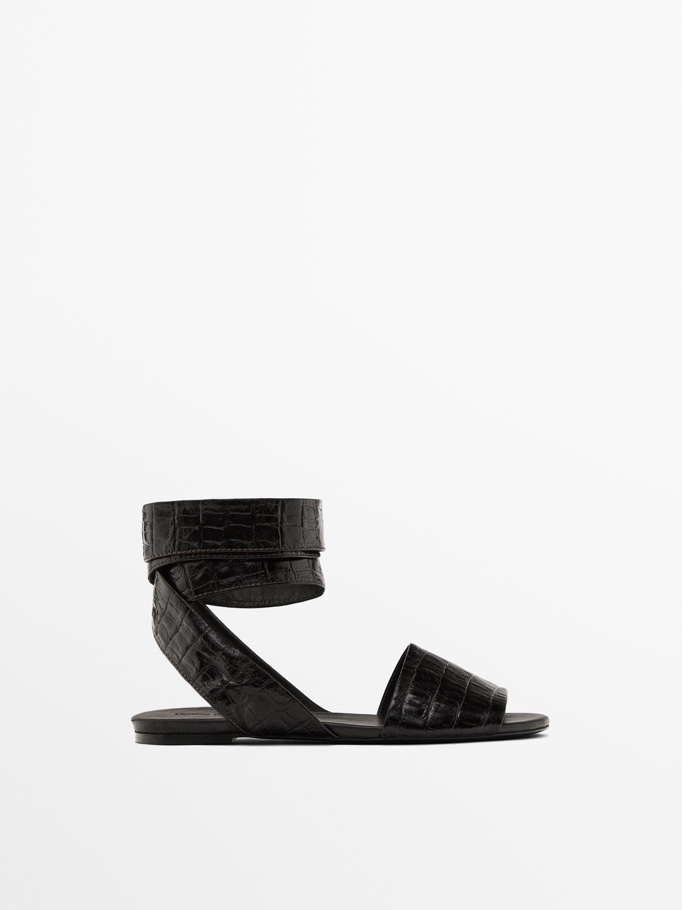 Zachte leren sandalen met veters