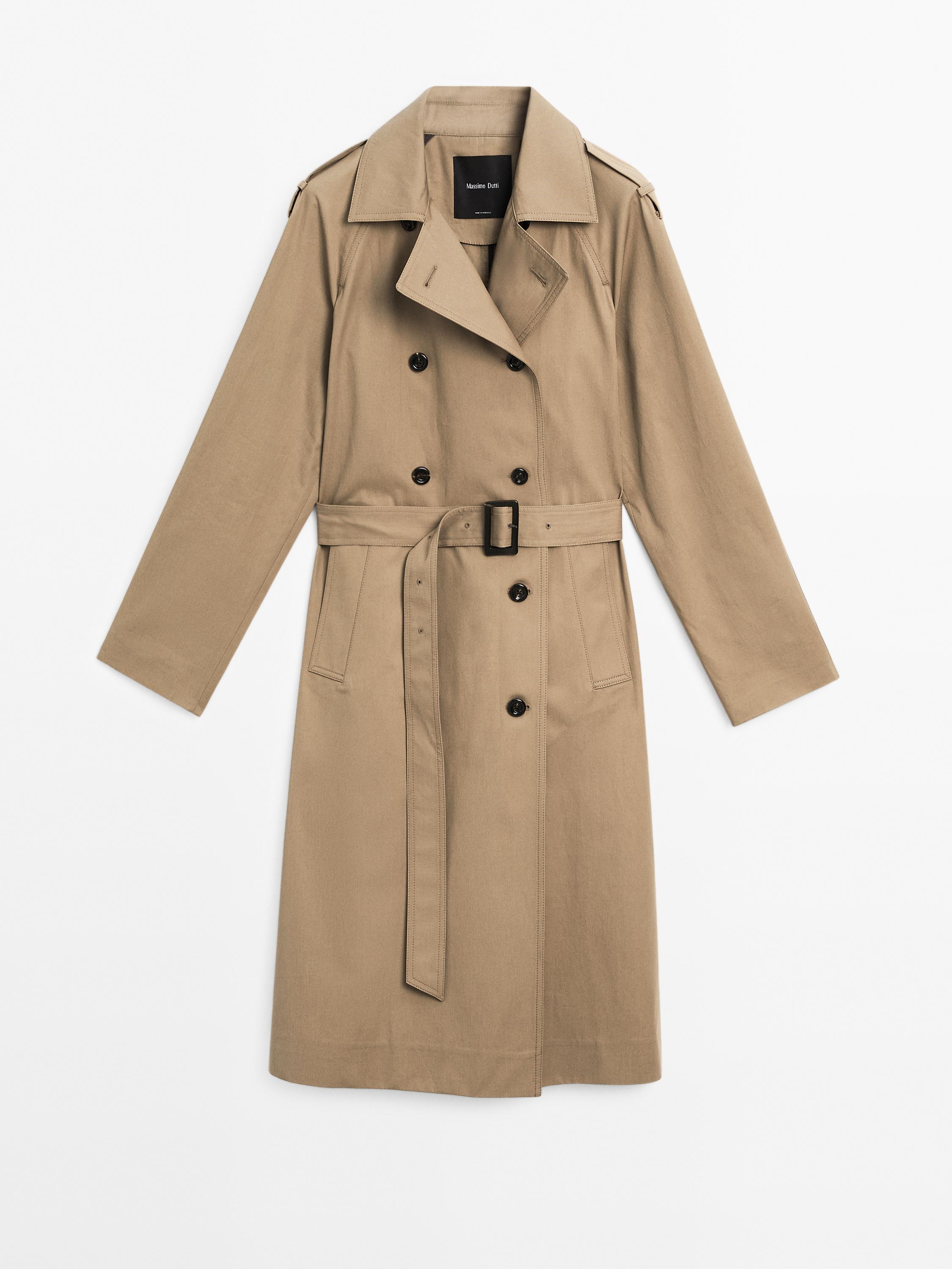 Wasserabweisender Trenchcoat aus reiner Baumwolle