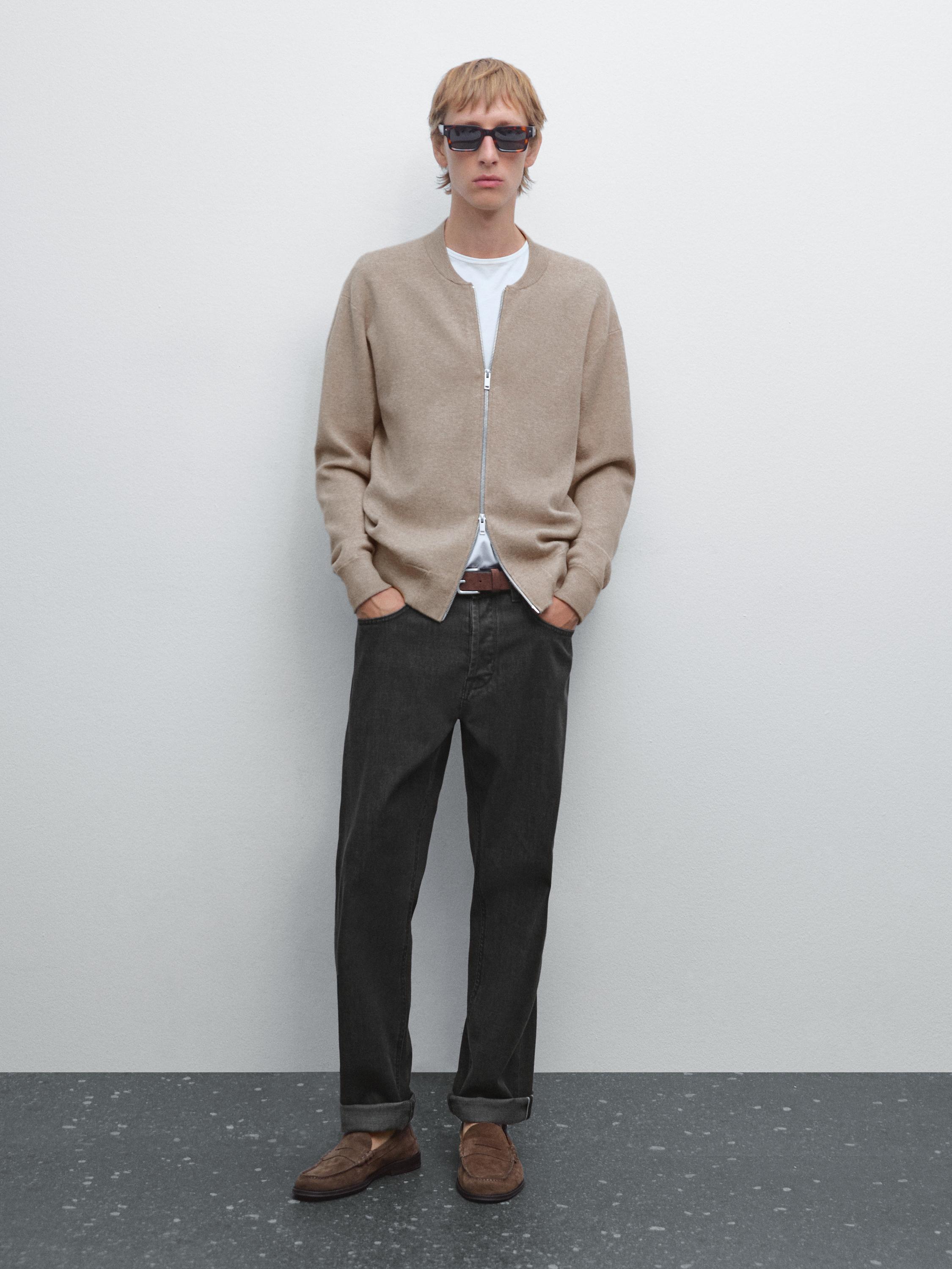 Áo cardigan dệt kim kiểu bomber