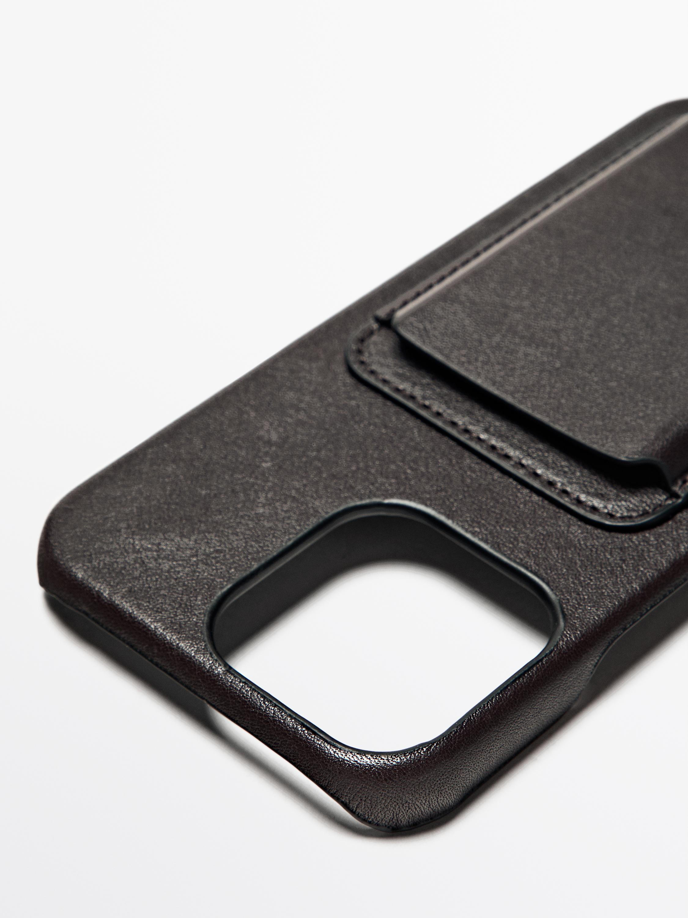 Nappa leather iPhone Pro Max case — BROWN