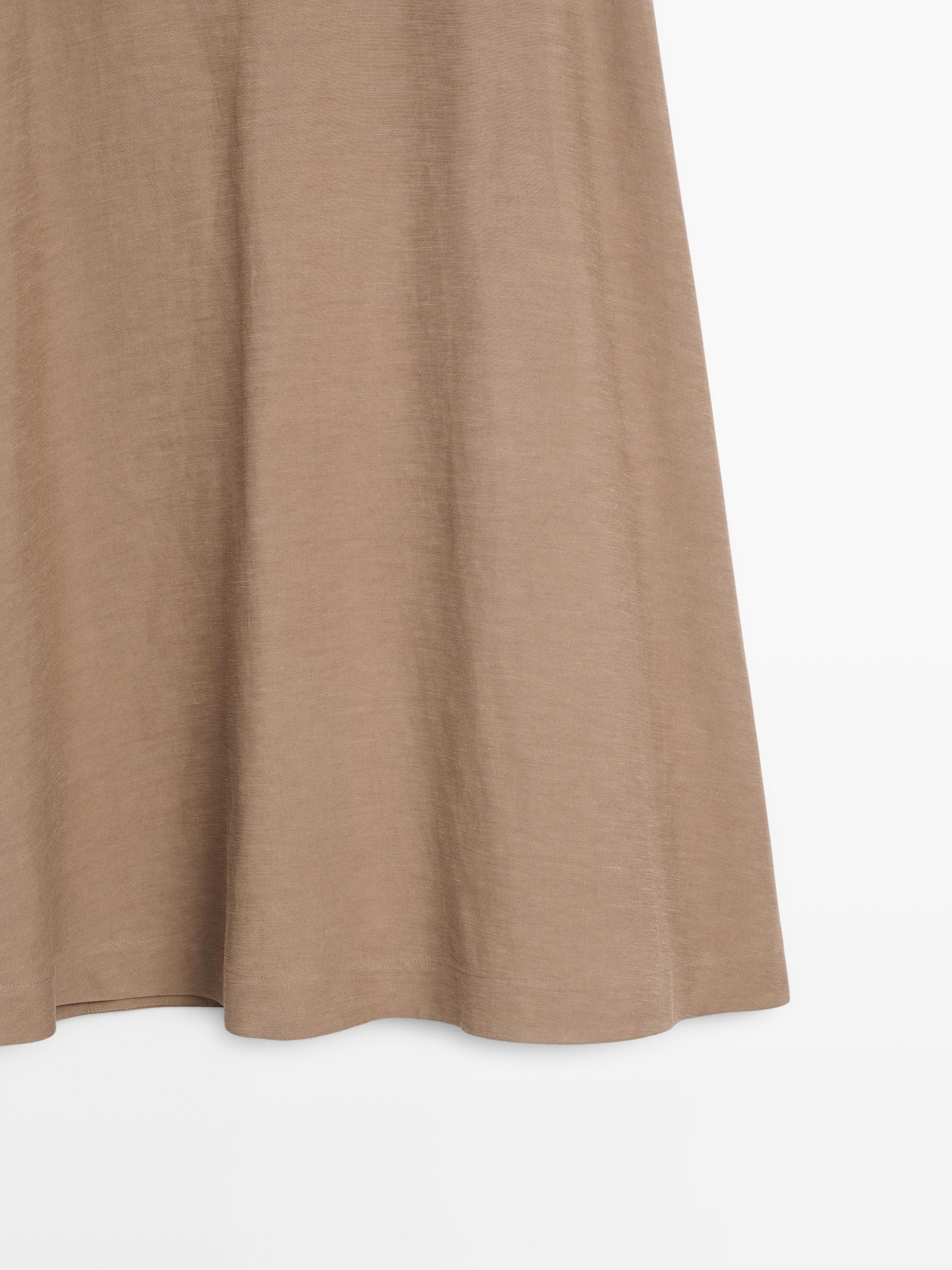 Flared midi skirt with elasticated waistband — Washed
