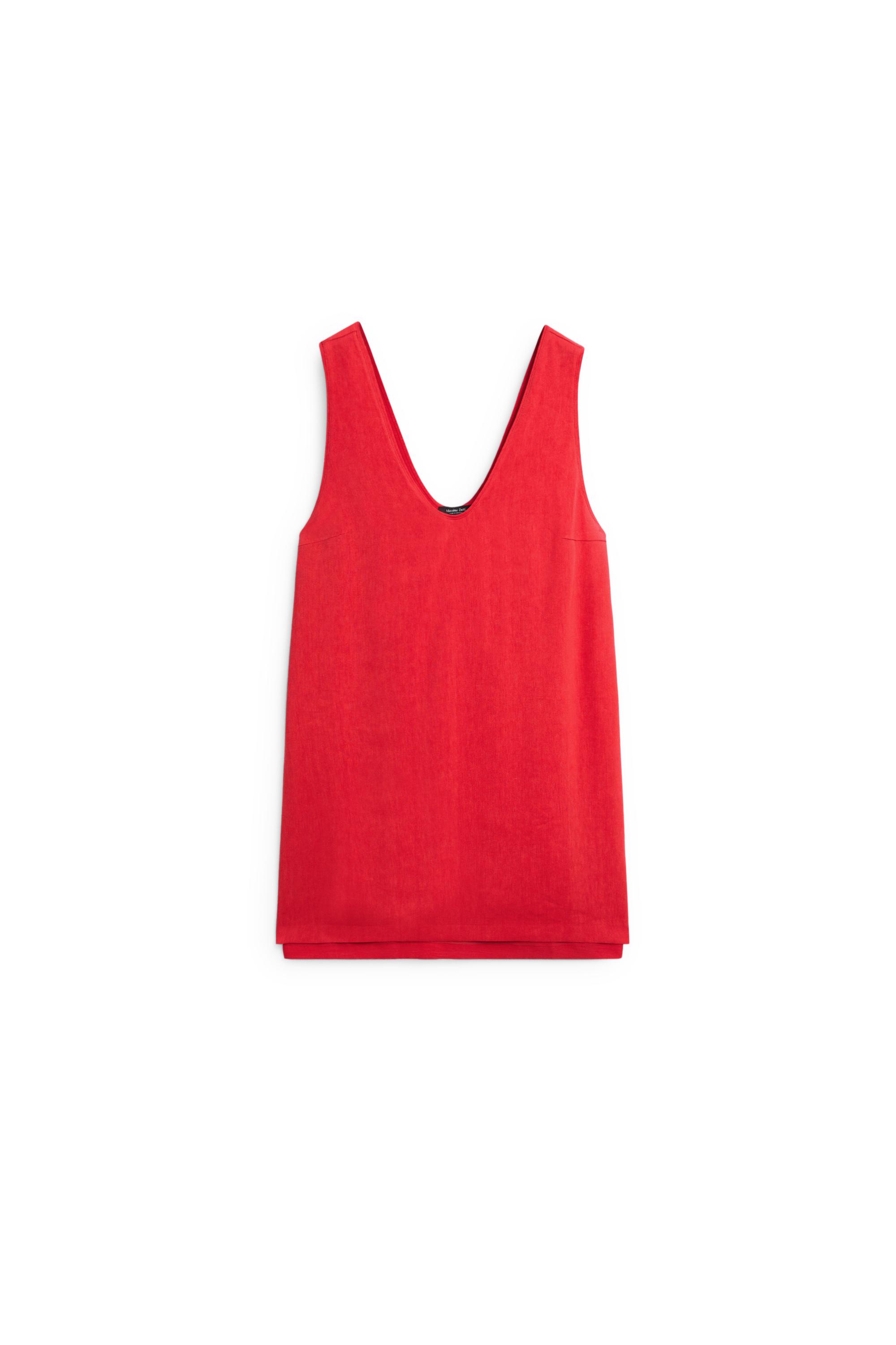 Double-layer mini dress — RED