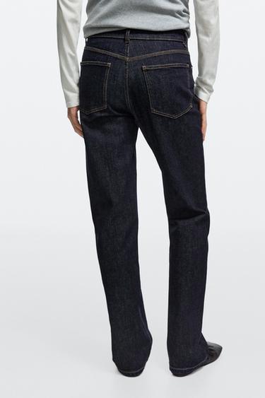 Mid-waist straight-leg jeans — DARK BLUE 5