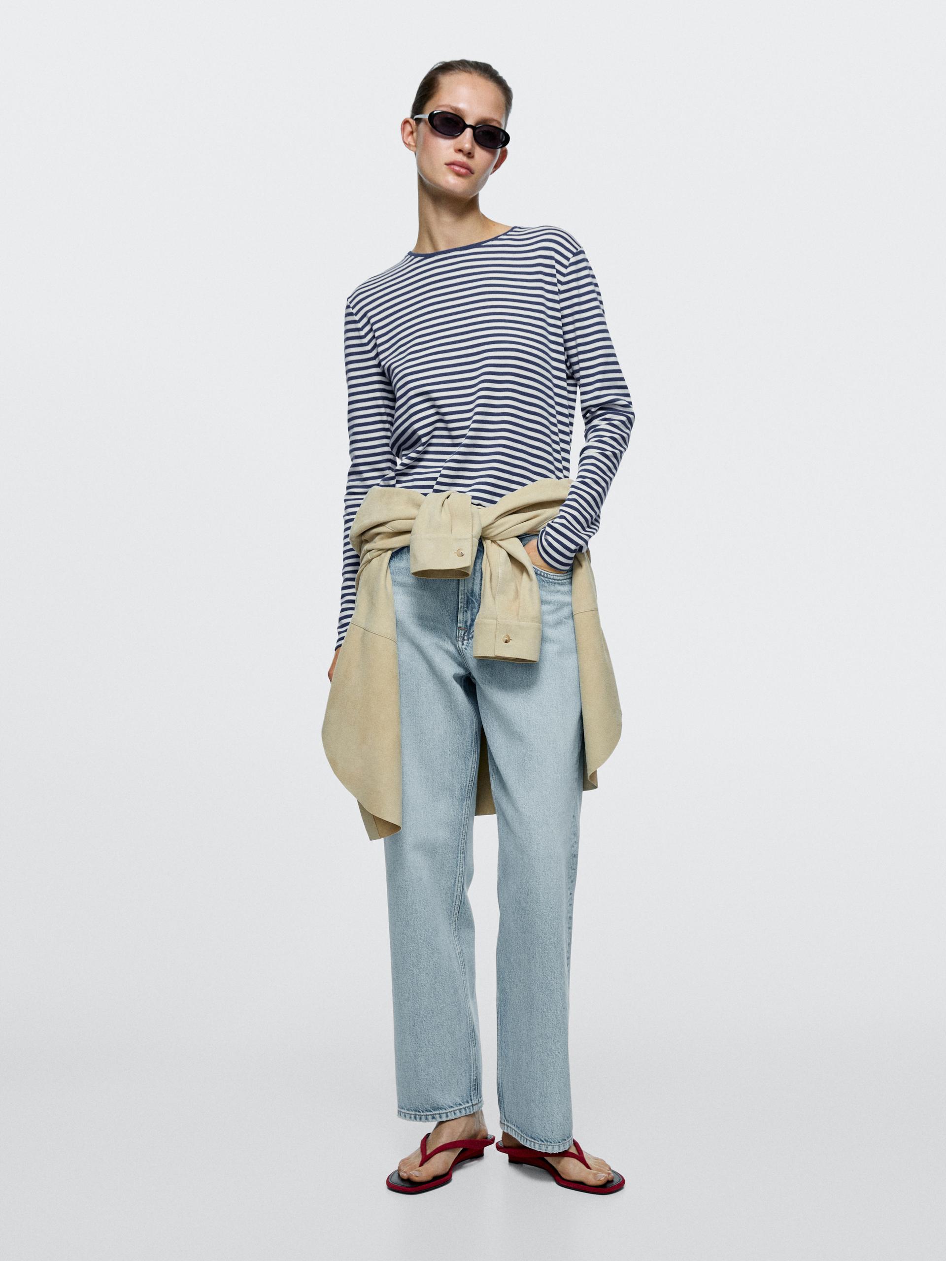 Jean Straight Taille Haute - Bleu Clair - 42 - Massimo Dutti - Femme